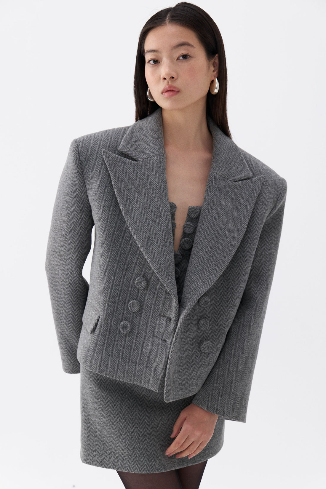 Oversized Padded Shoulder Jacket (Final Sale)