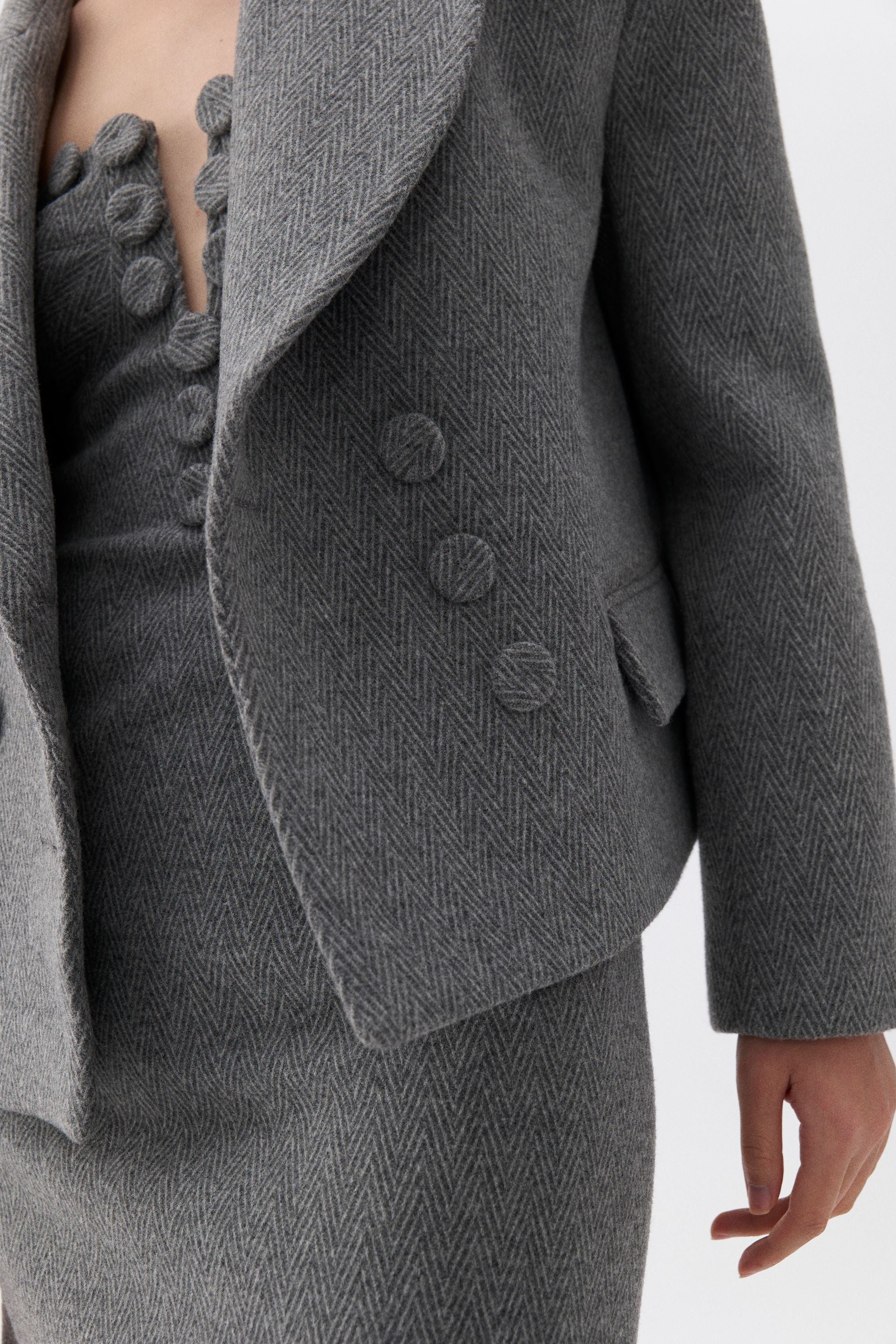 Oversized Padded Shoulder Jacket (Final Sale)