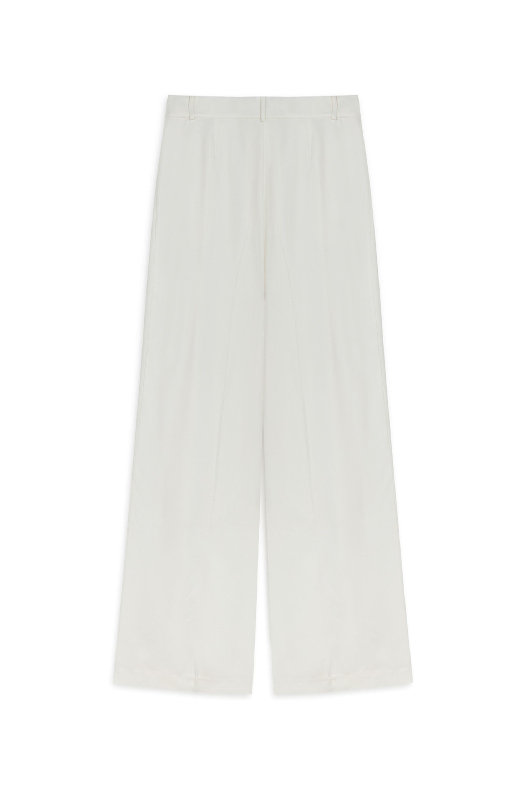 Ecru Low-Rise Asymmetric Placket Detail Pants
