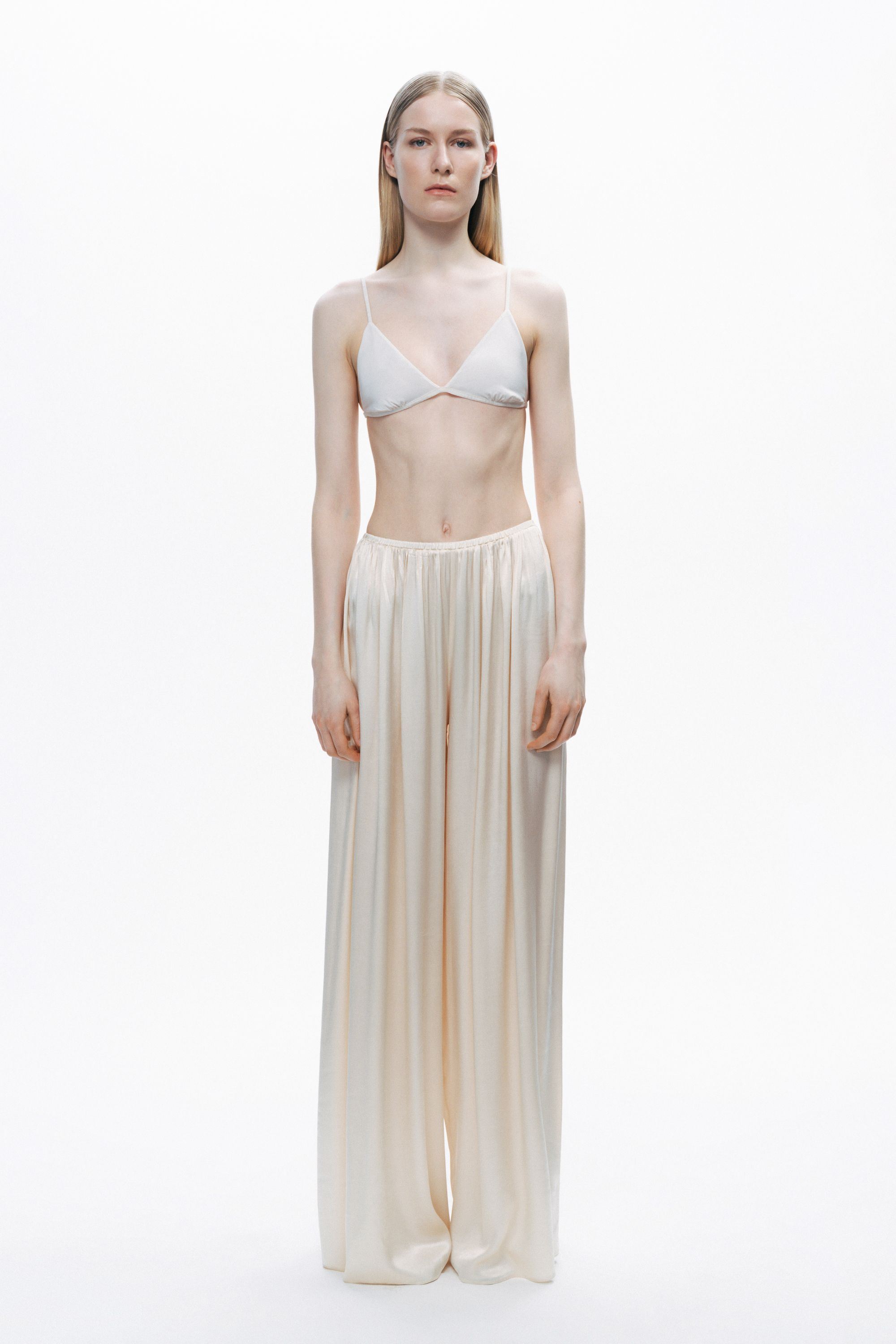 Powder Pink Flowy Wide-Leg Pants