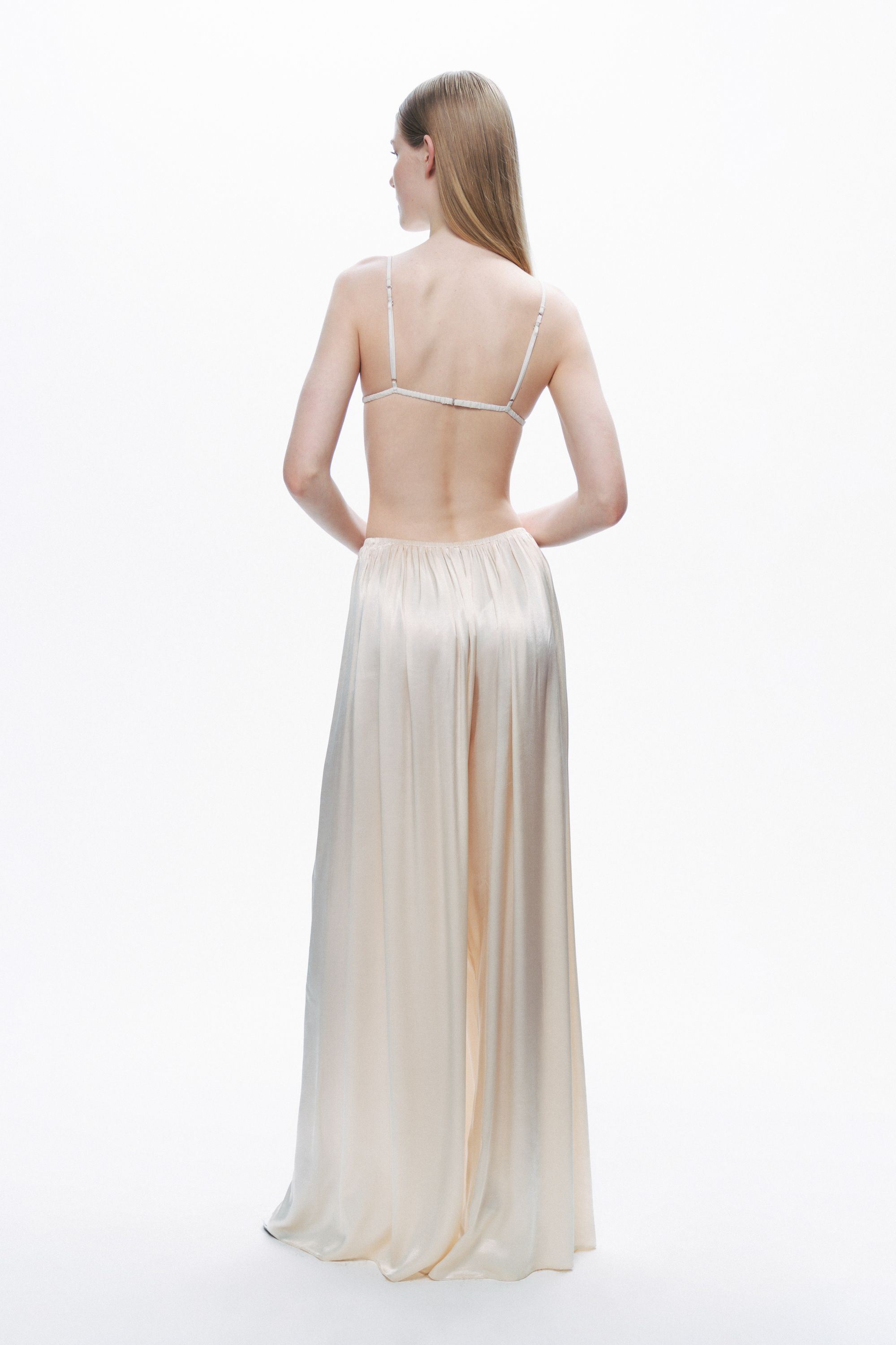 Powder Pink Flowy Wide-Leg Pants