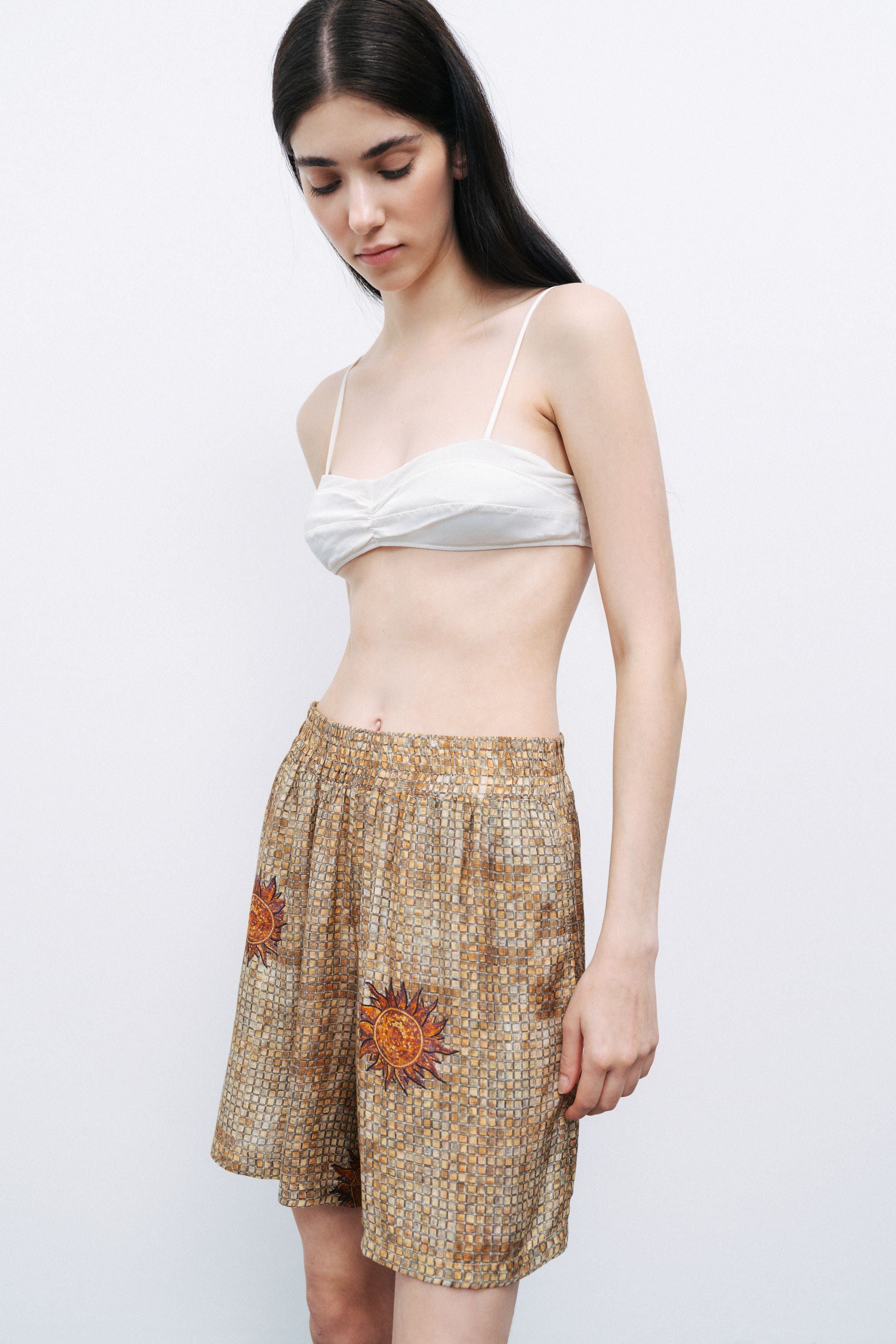 Patterned Mini Shorts