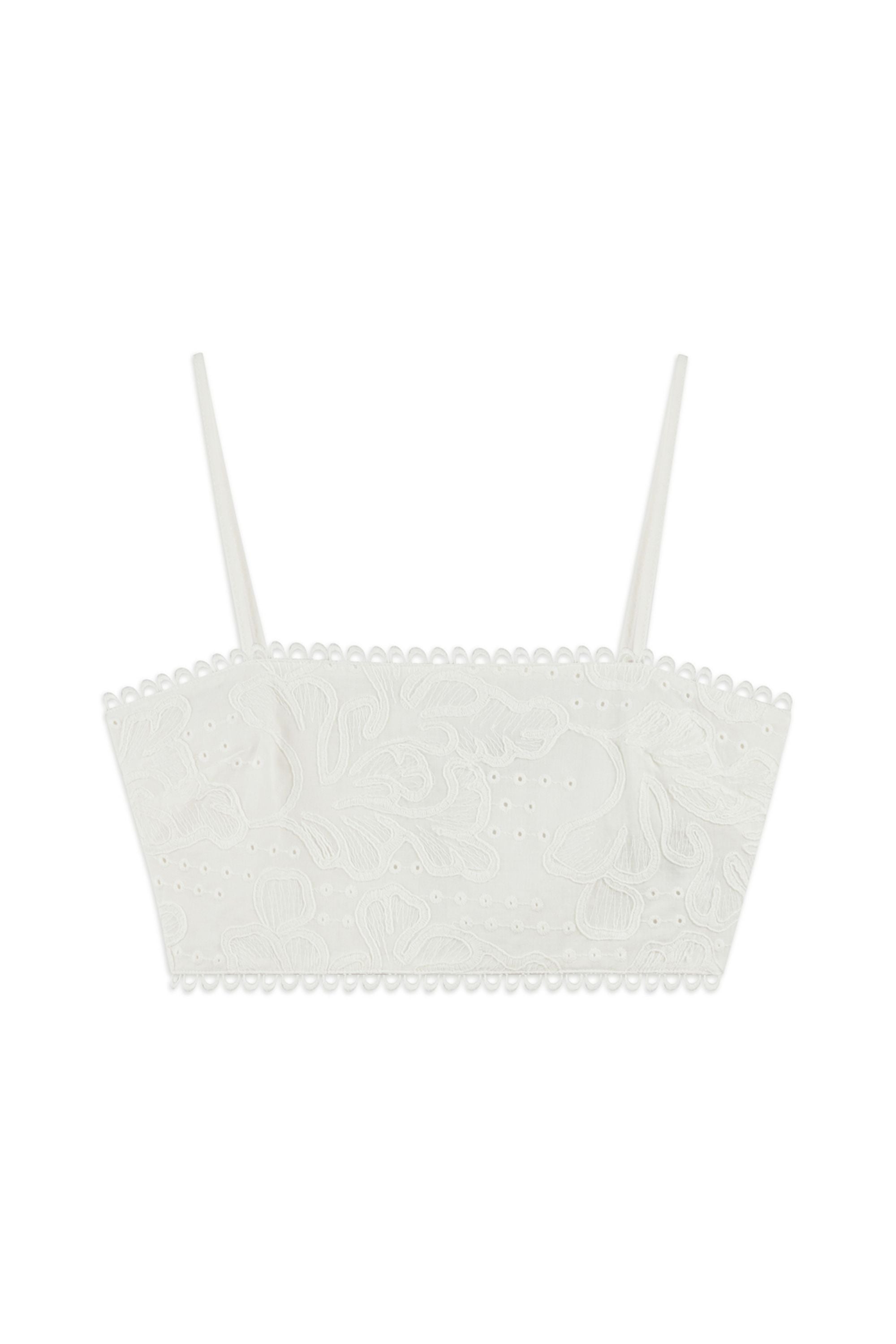 Ecru Embroidered Crop Top