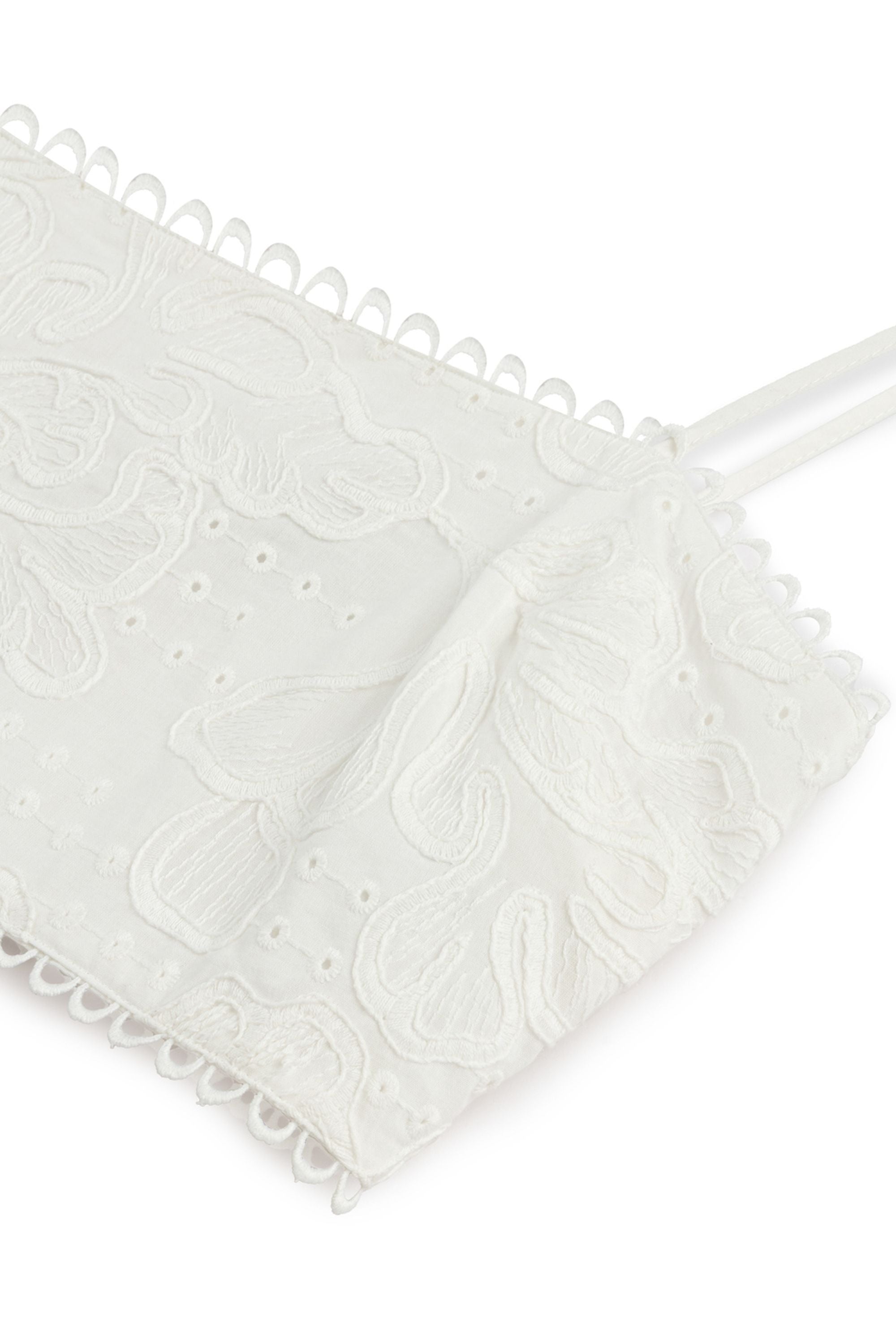 Ecru Embroidered Crop Top