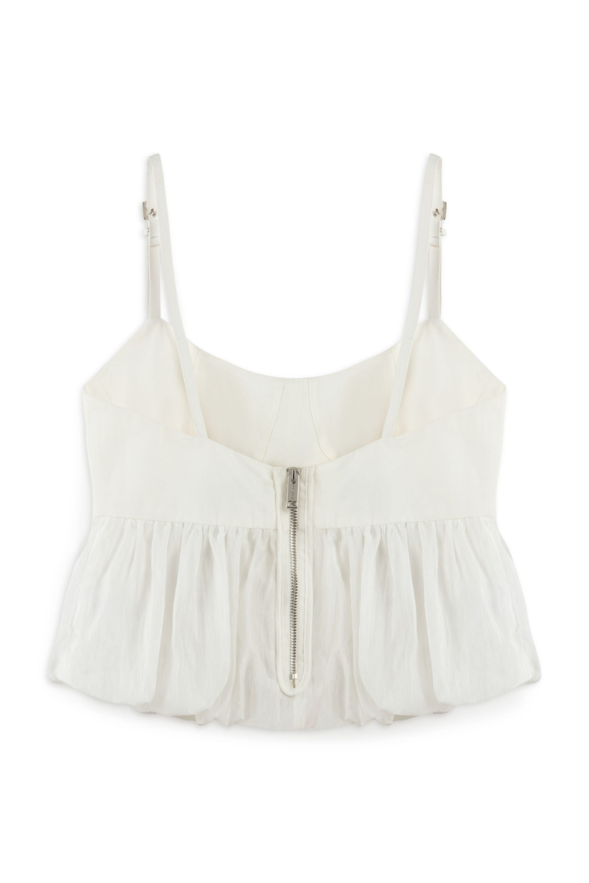 Ecru Belt Strap Detailed Crop Top