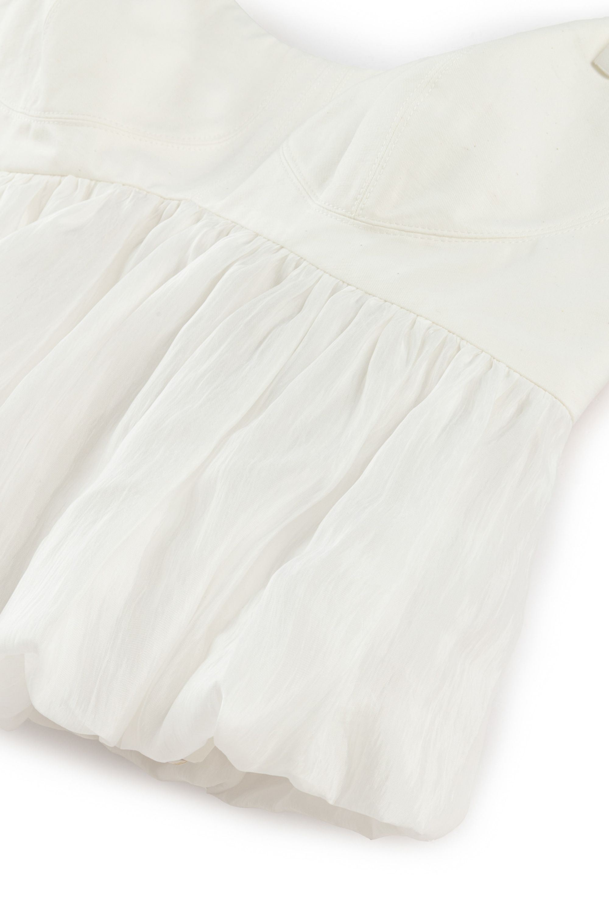 Ecru Belt Strap Detailed Crop Top