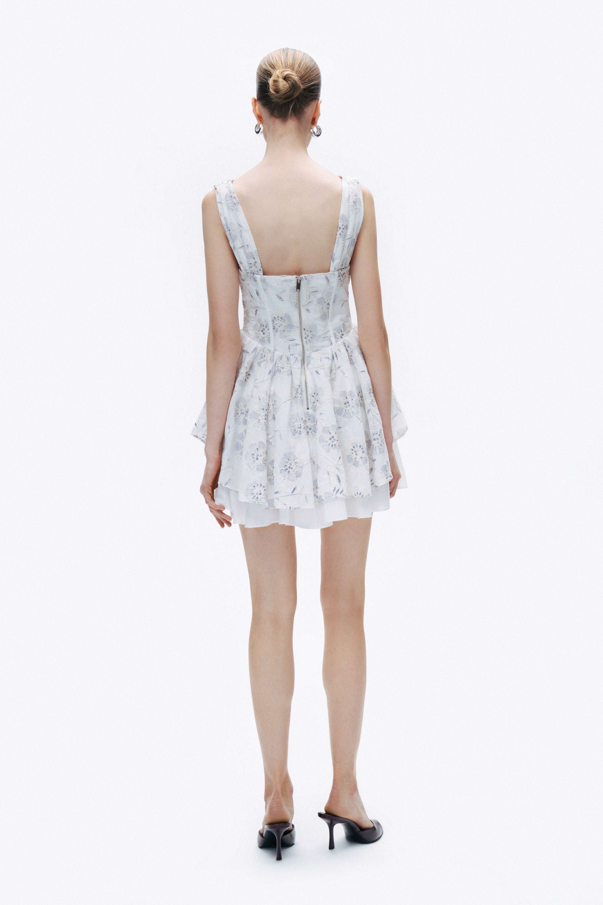 Corset Look Broderie Mini Dress