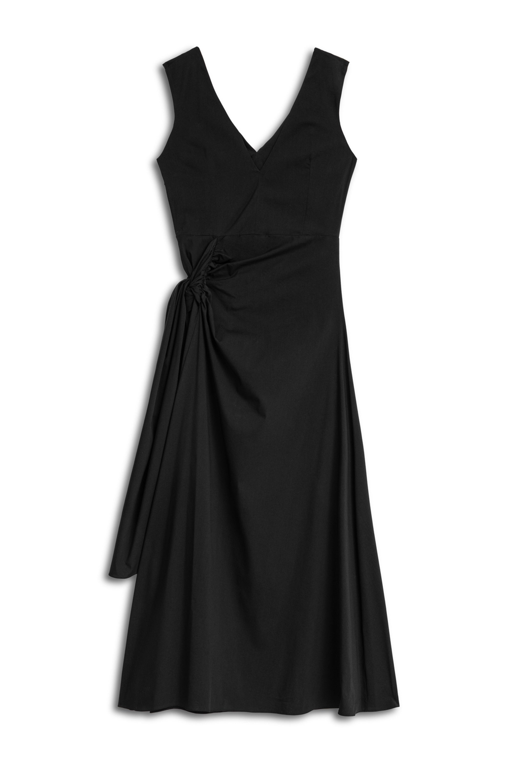 Black Tie Detail Midi Dress