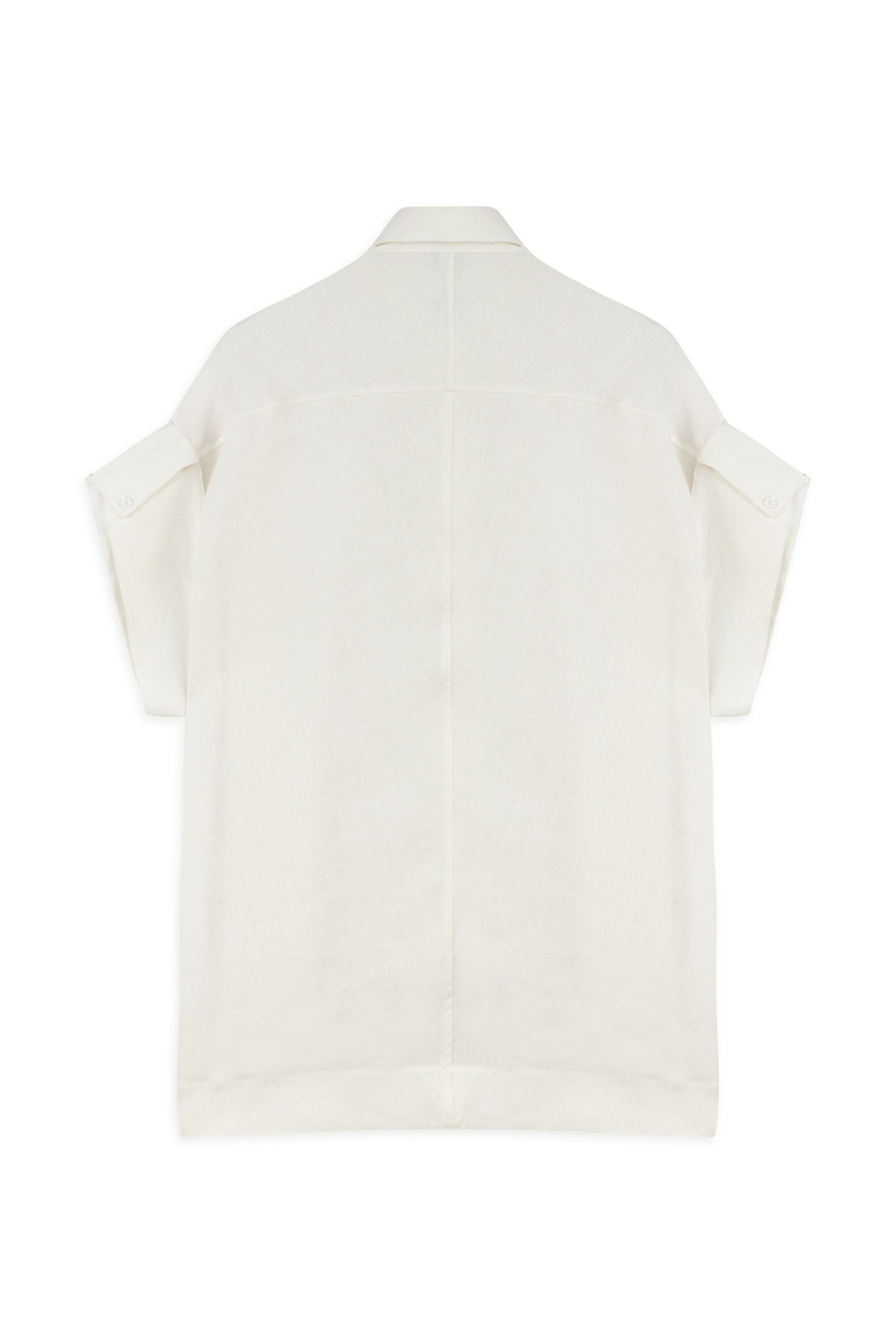 Ecru Flowy Linen Shirt
