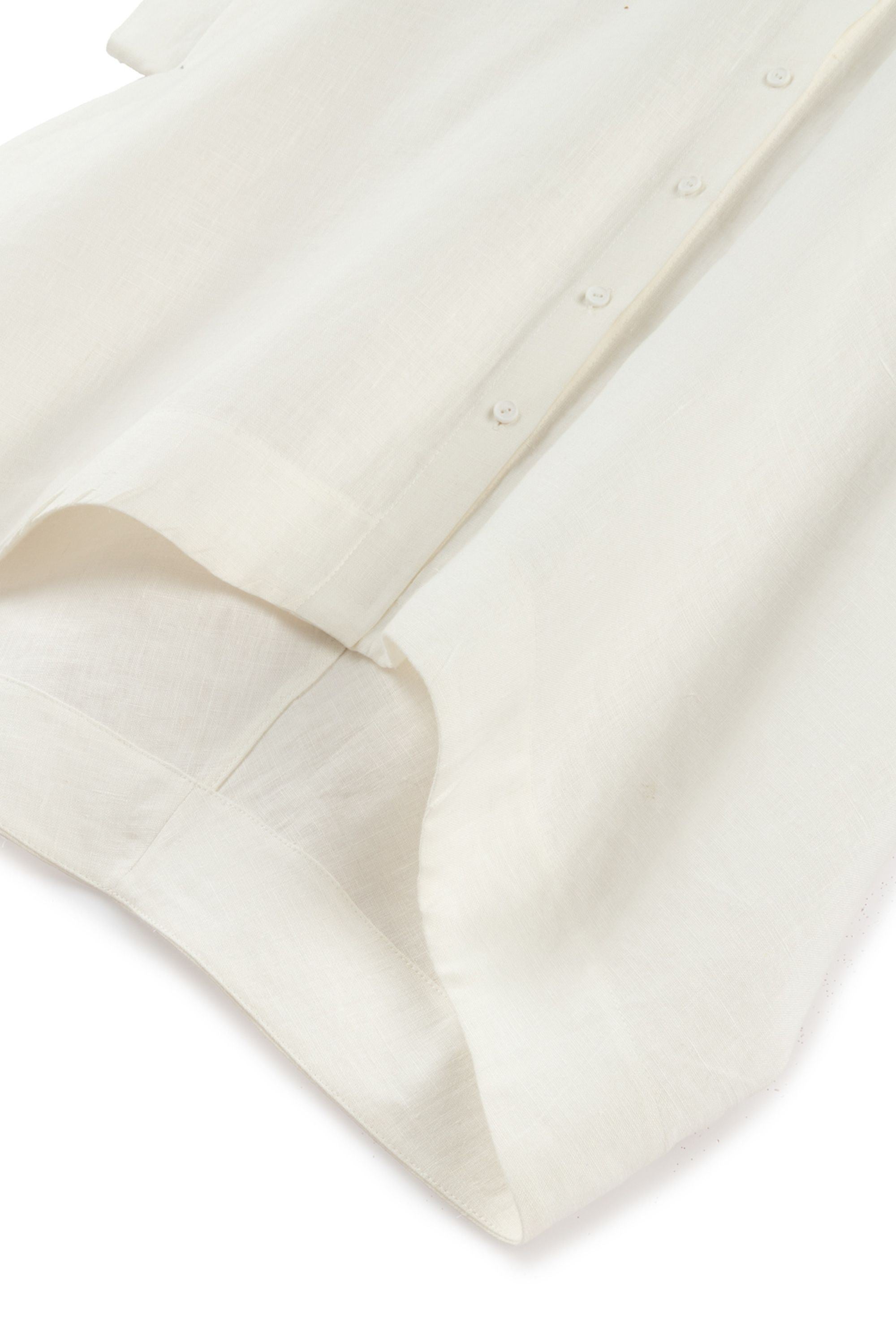 Ecru Flowy Linen Shirt