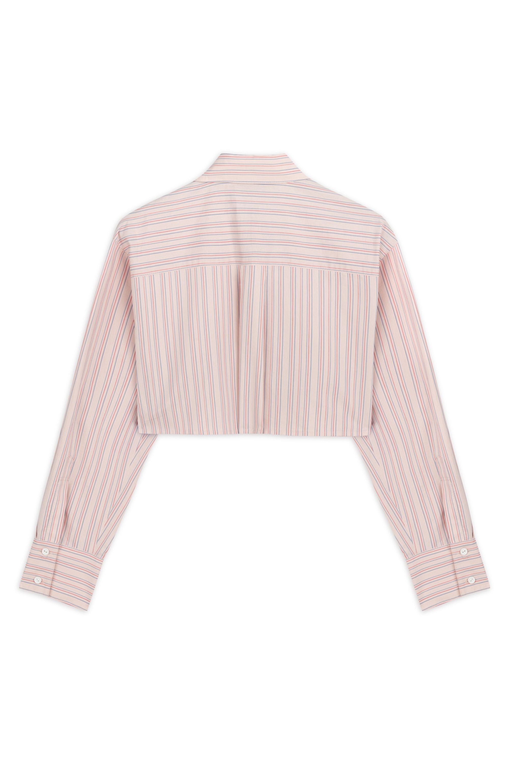 Pink Striped Crop Shirt