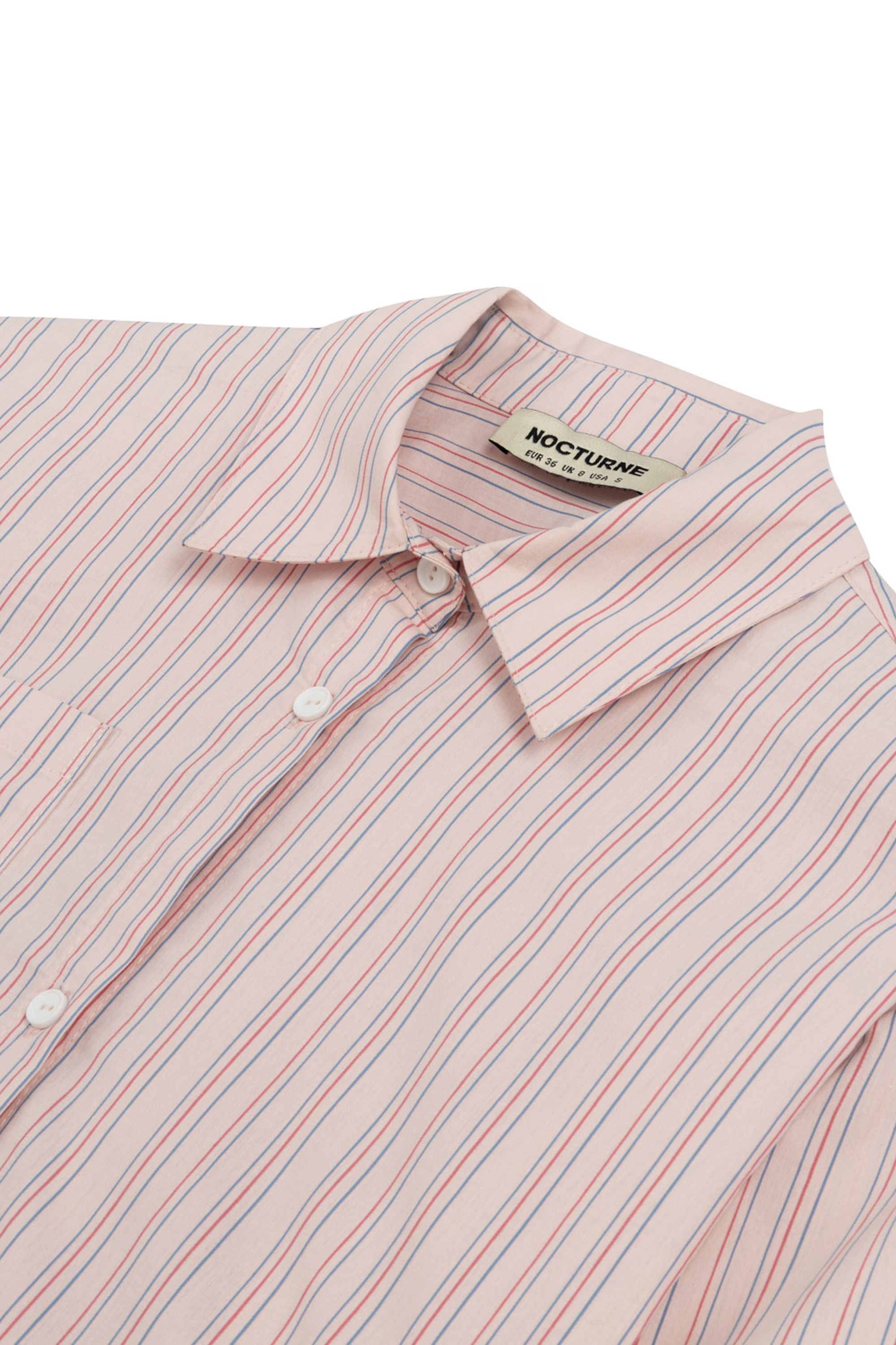 Pink Striped Crop Shirt