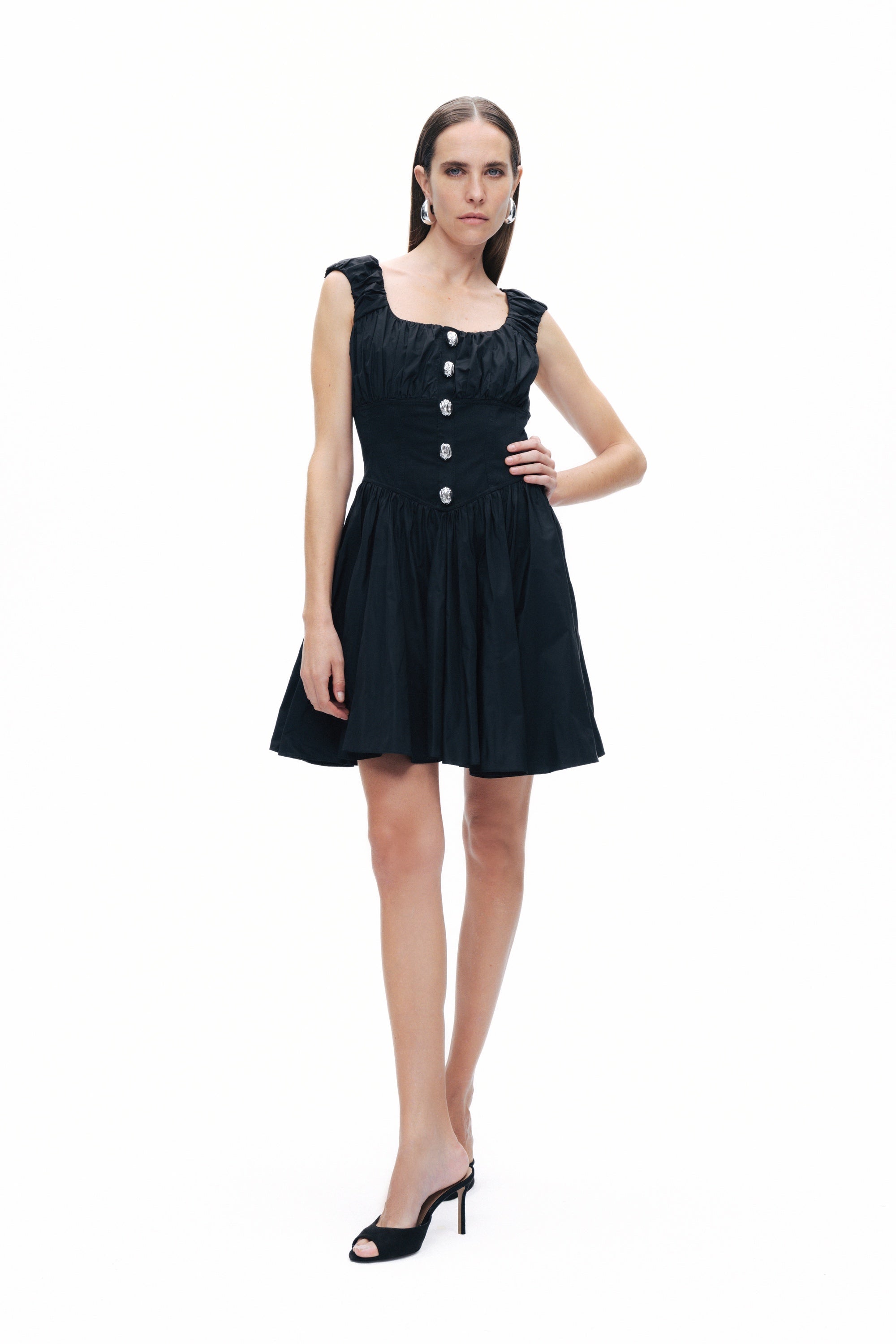 Black Corset Design Mini Dress