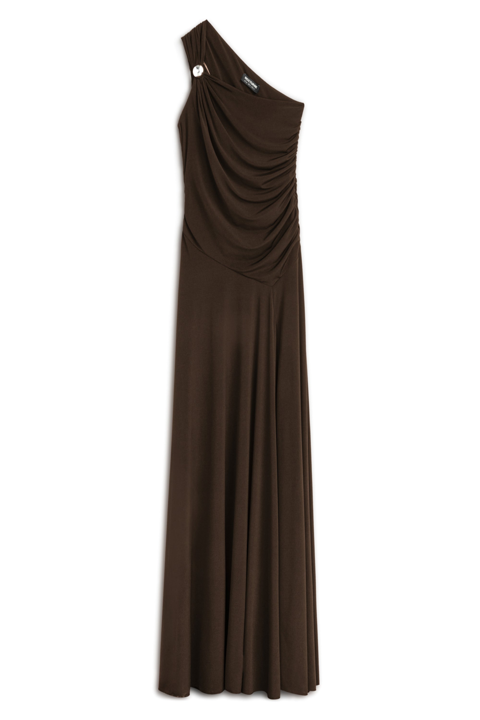 Brown One Shoulder Maxi Dress