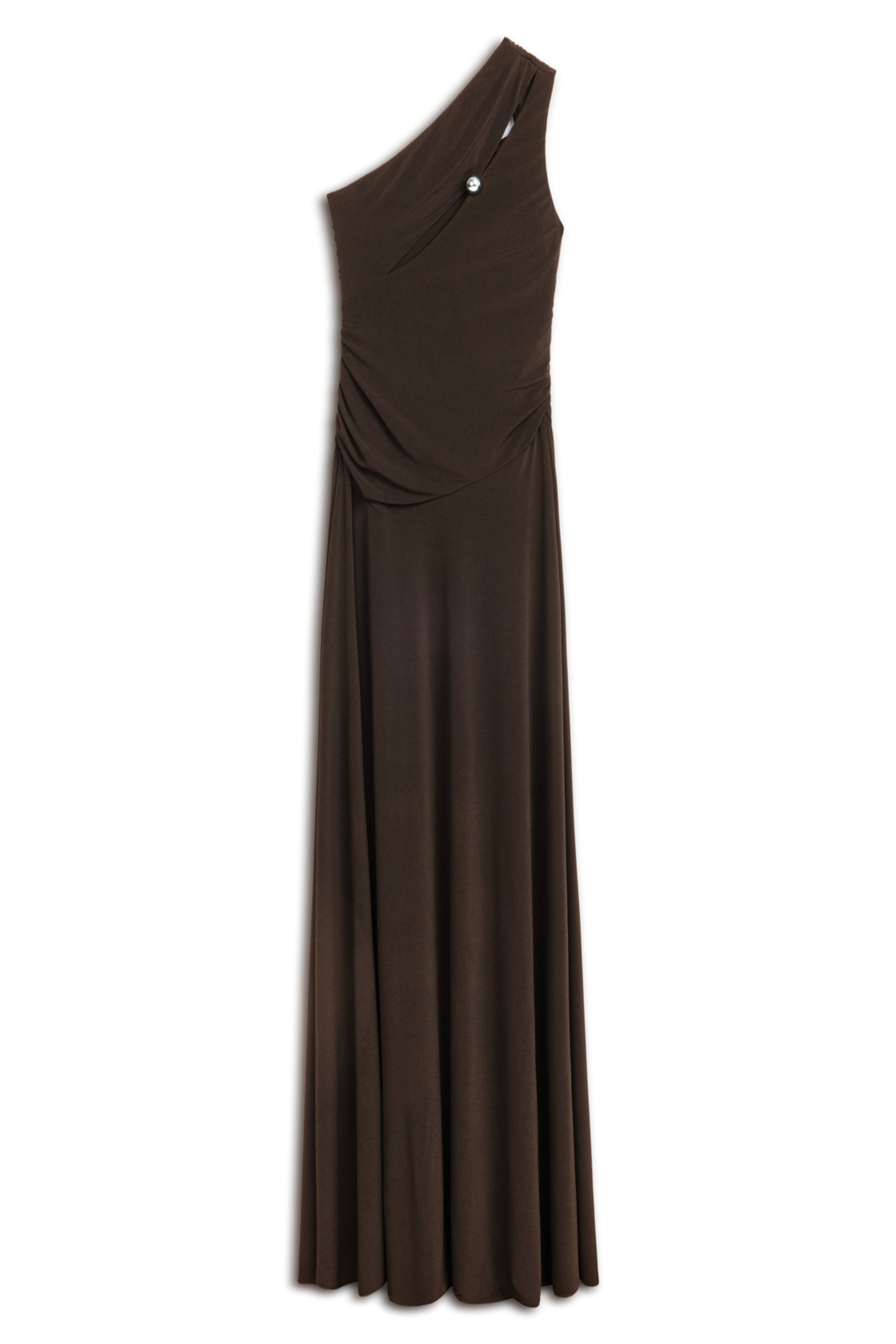 Brown One Shoulder Maxi Dress