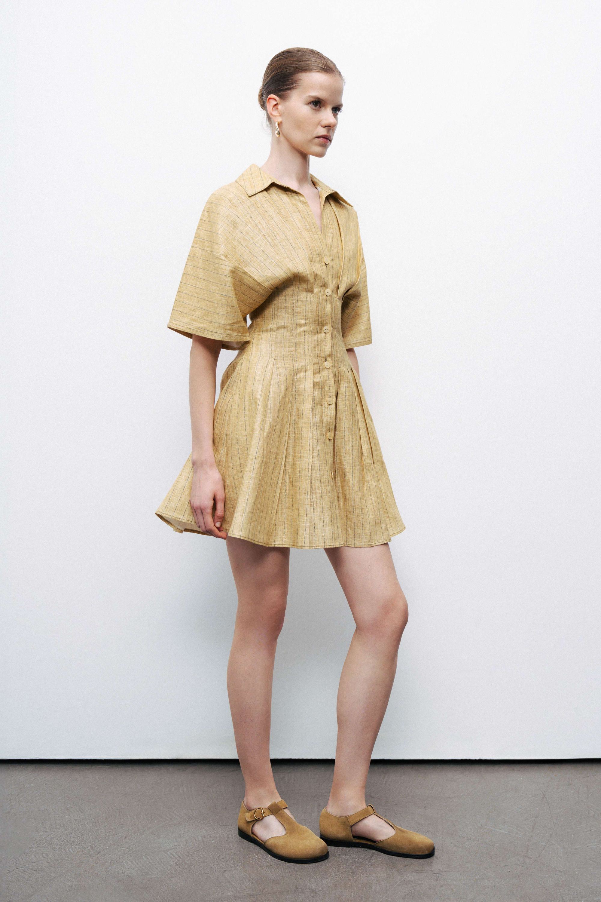 Linen Mini Shirt Dress