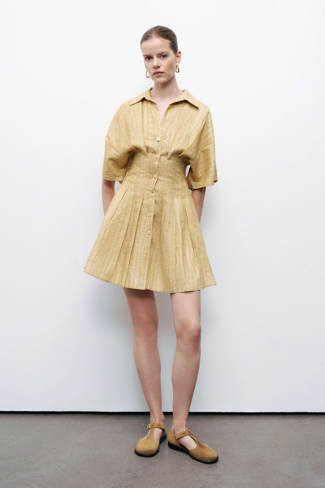 Linen Mini Shirt Dress