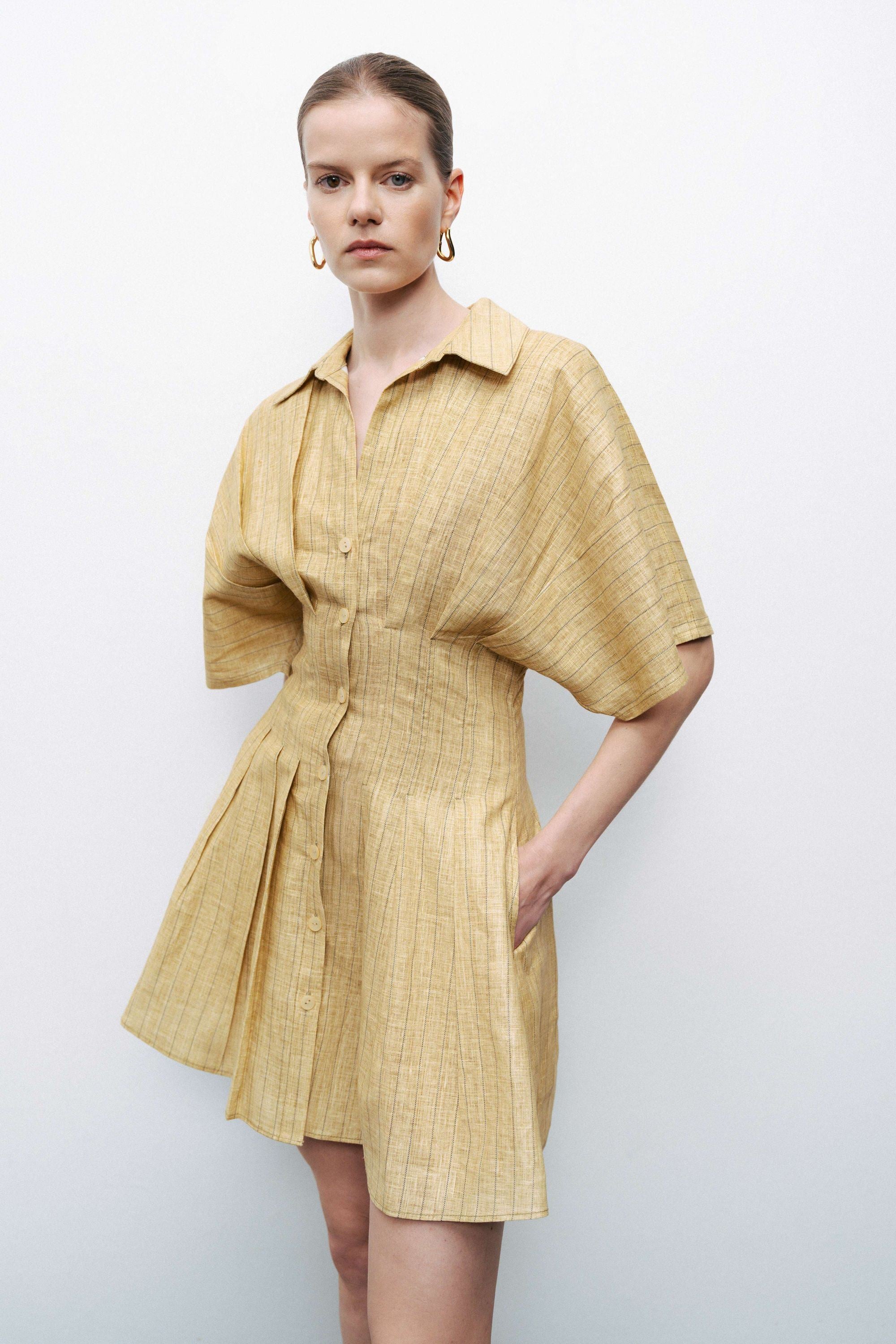 Linen Mini Shirt Dress
