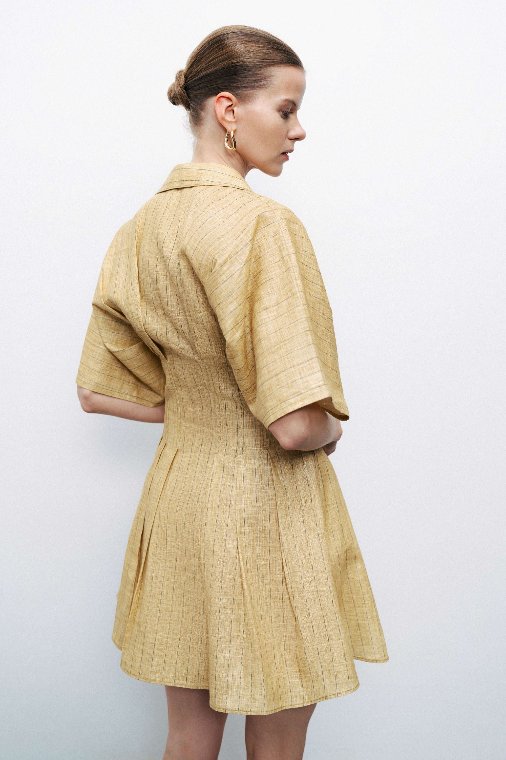 Linen Mini Shirt Dress