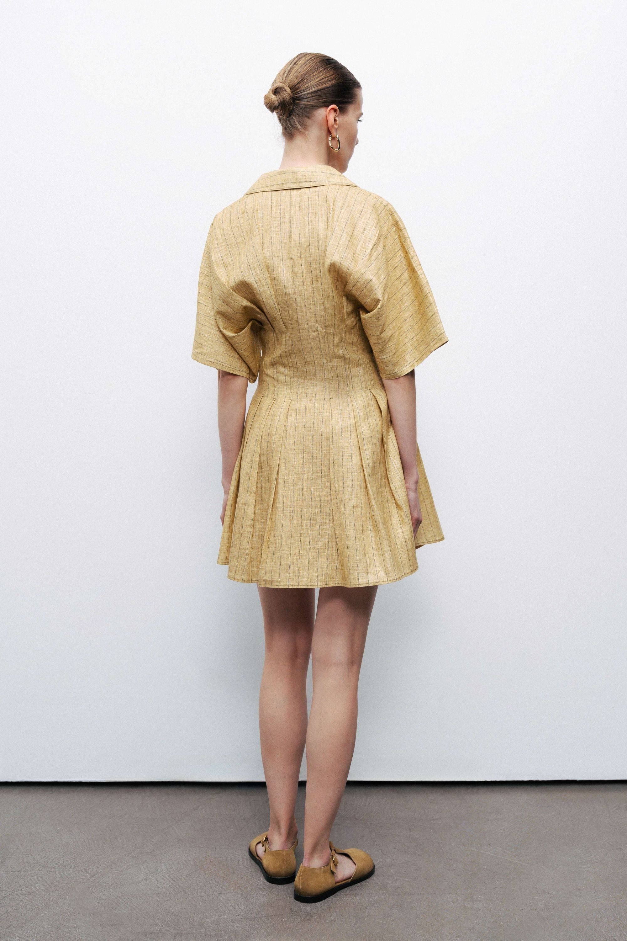 Linen Mini Shirt Dress