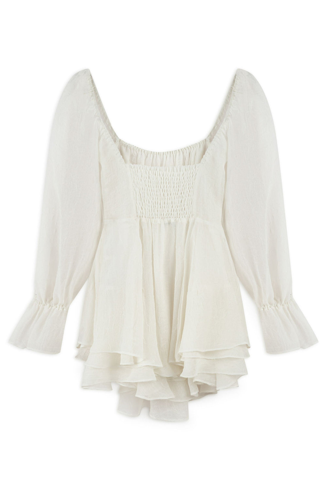 Ecru Ruffle Mini Dress