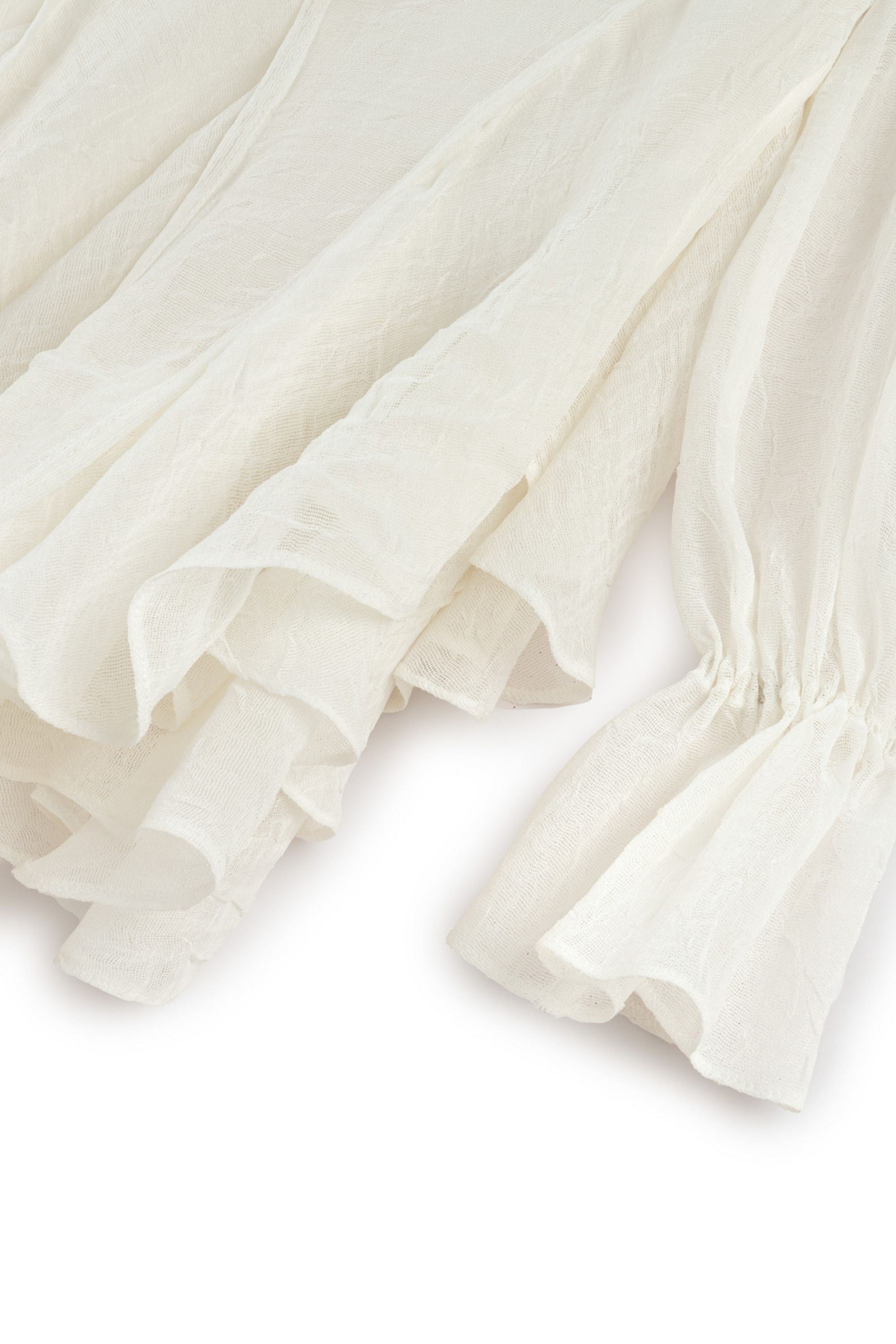 Ecru Ruffle Mini Dress