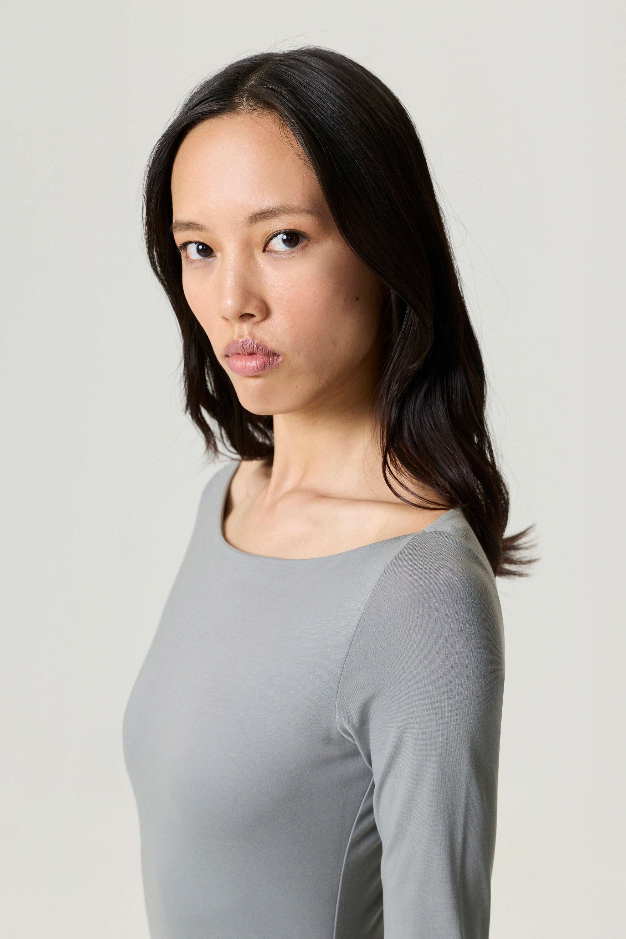 Mink Jersey Maxi Dress with Ruffle Detail