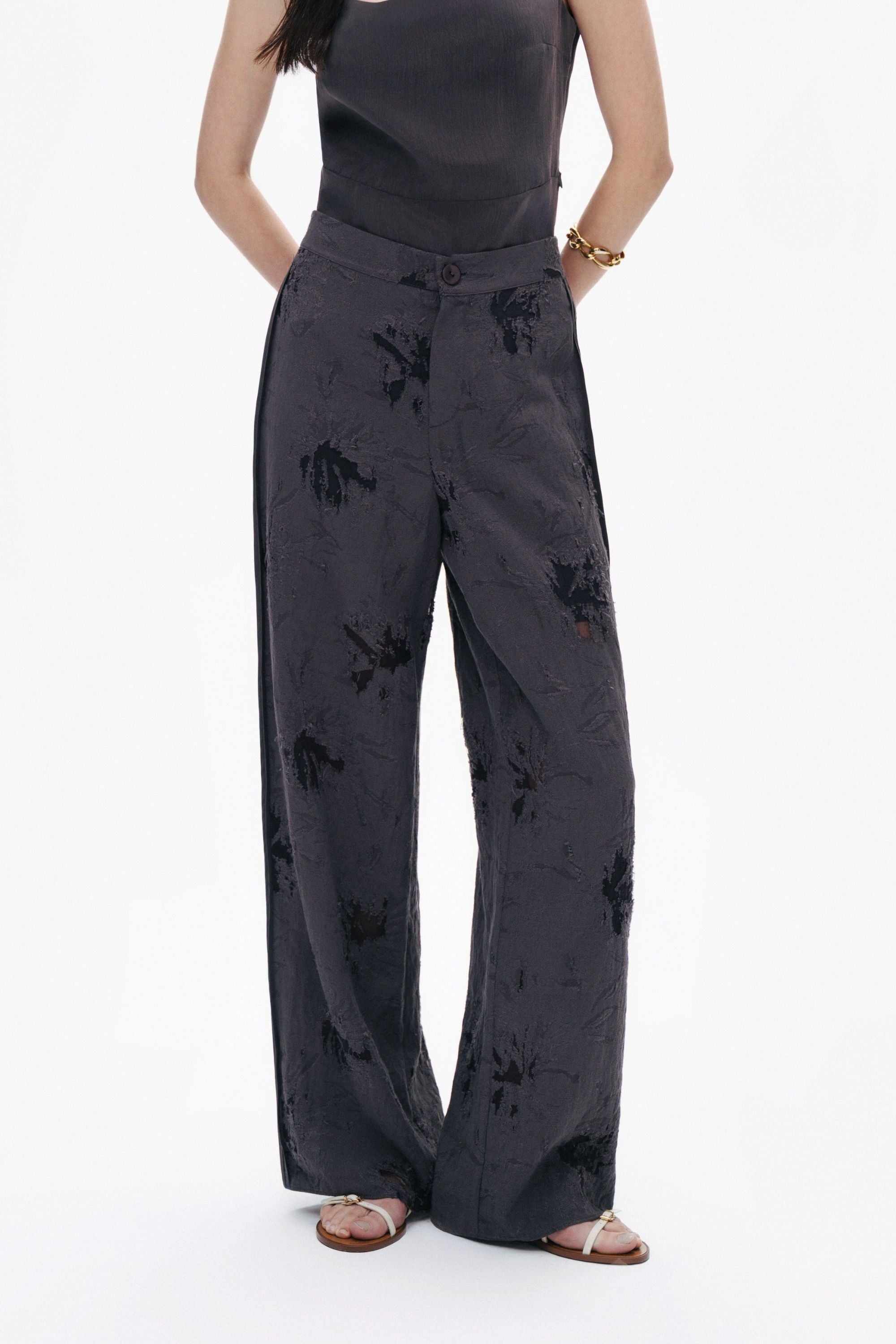 Anthracite Jacquard Trousers
