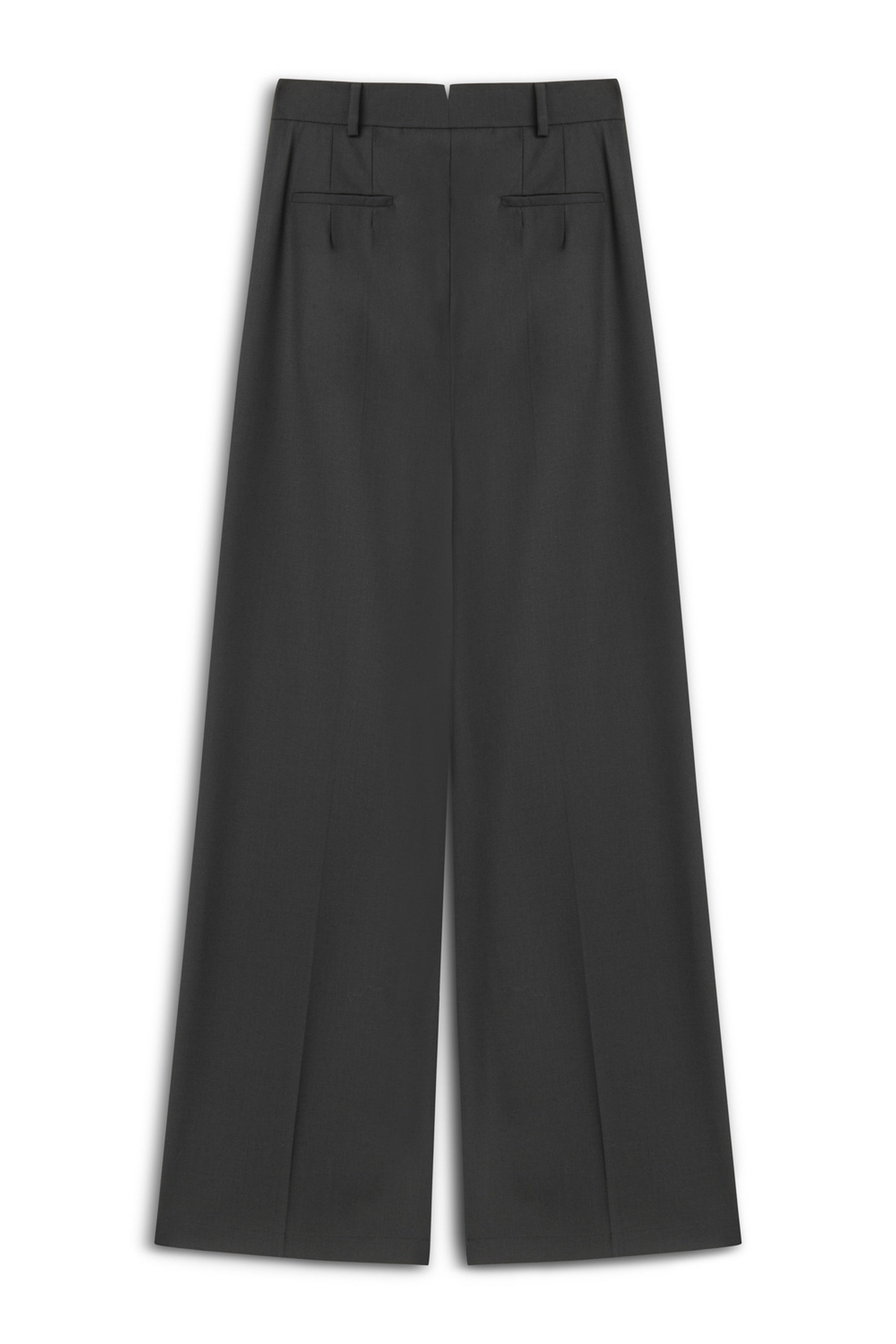 Black Double-Pleated Trousers