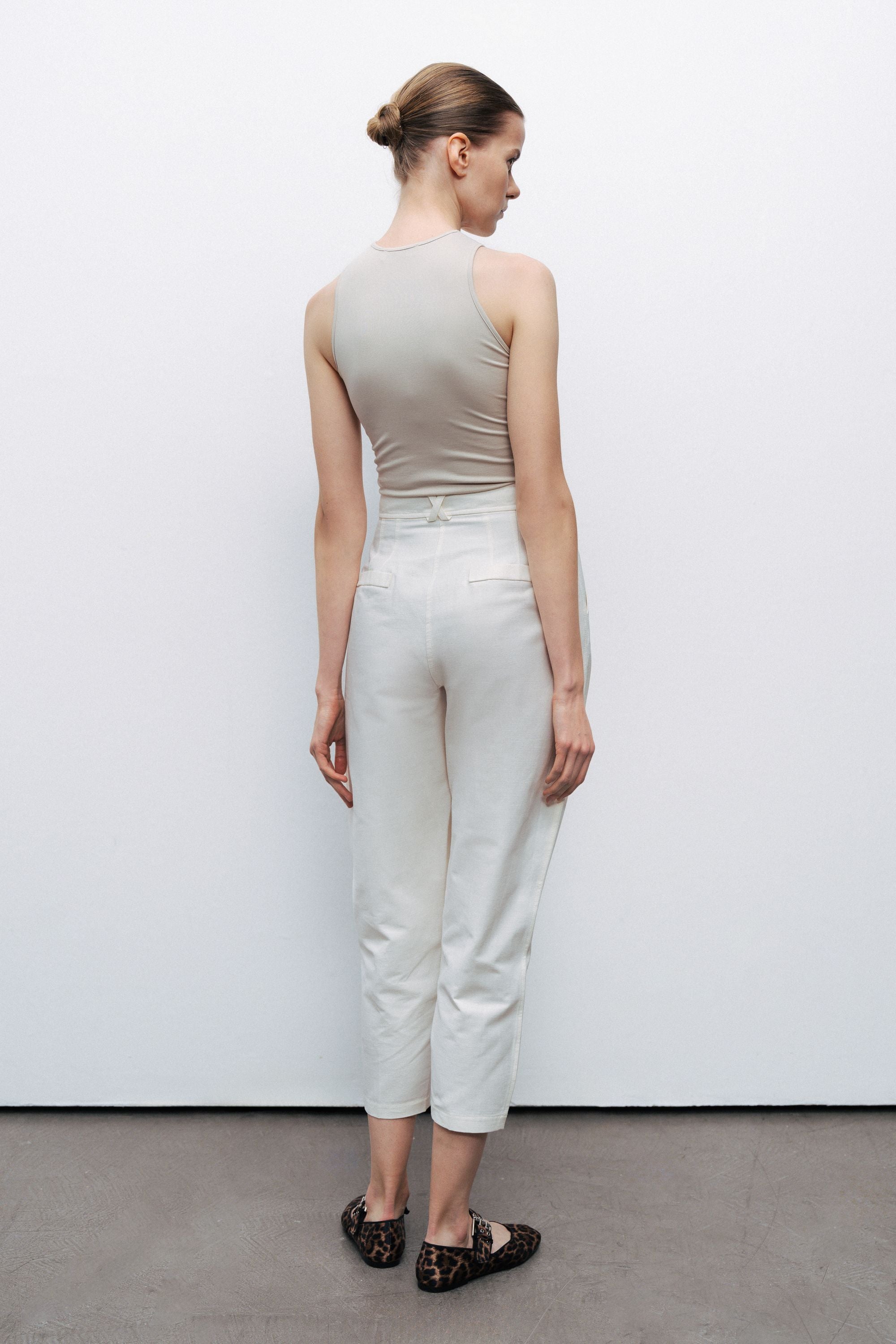 Ecru Balloon Cut Pants