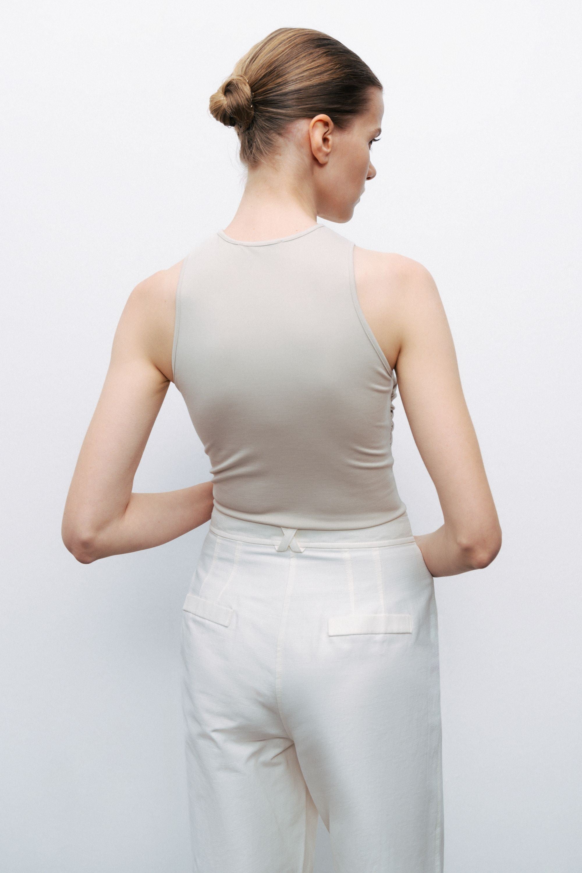 Ecru Balloon Cut Pants