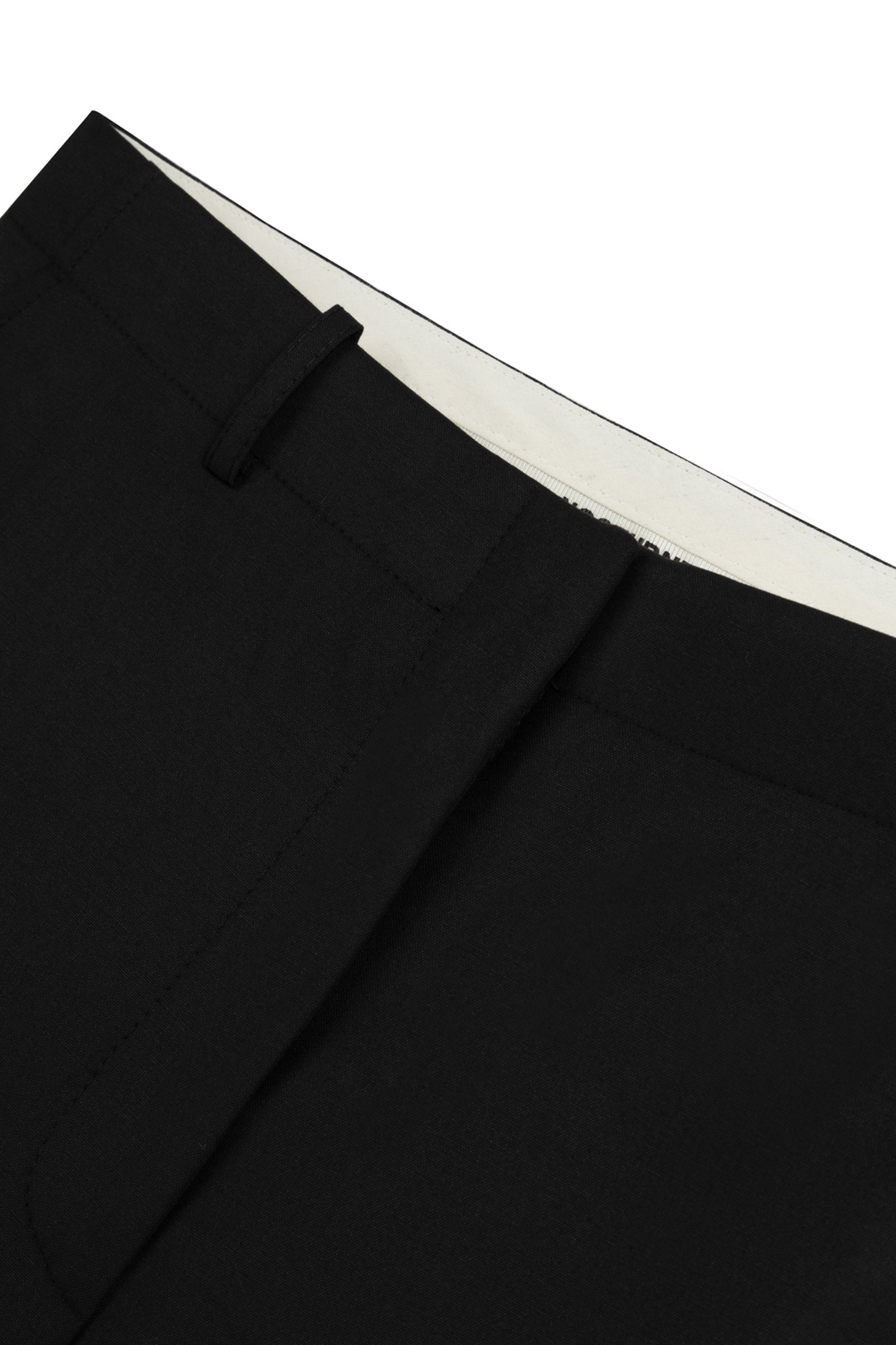 Black Tailored Mid-Rise Trousers