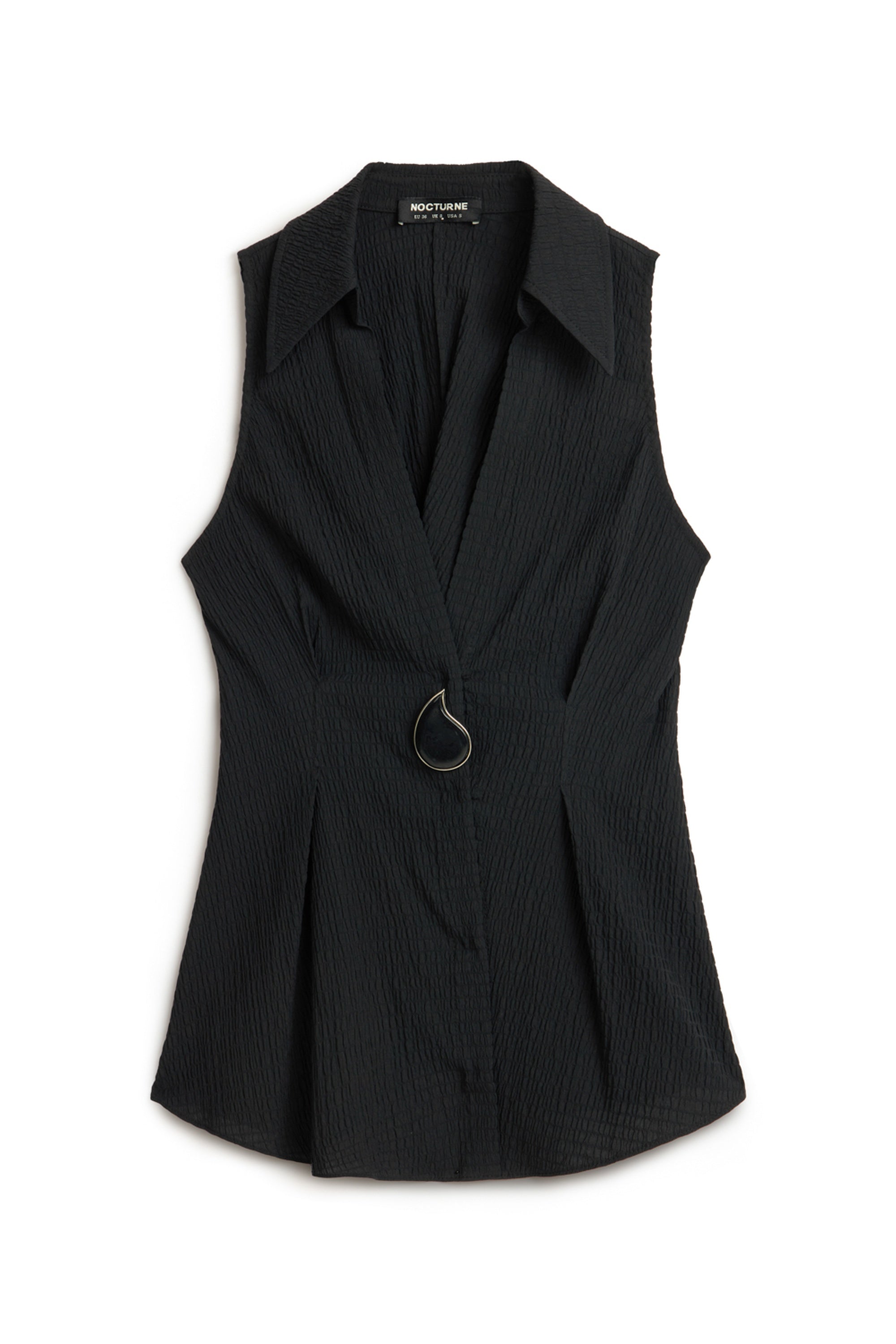 Black Accessory Detailed Blouse