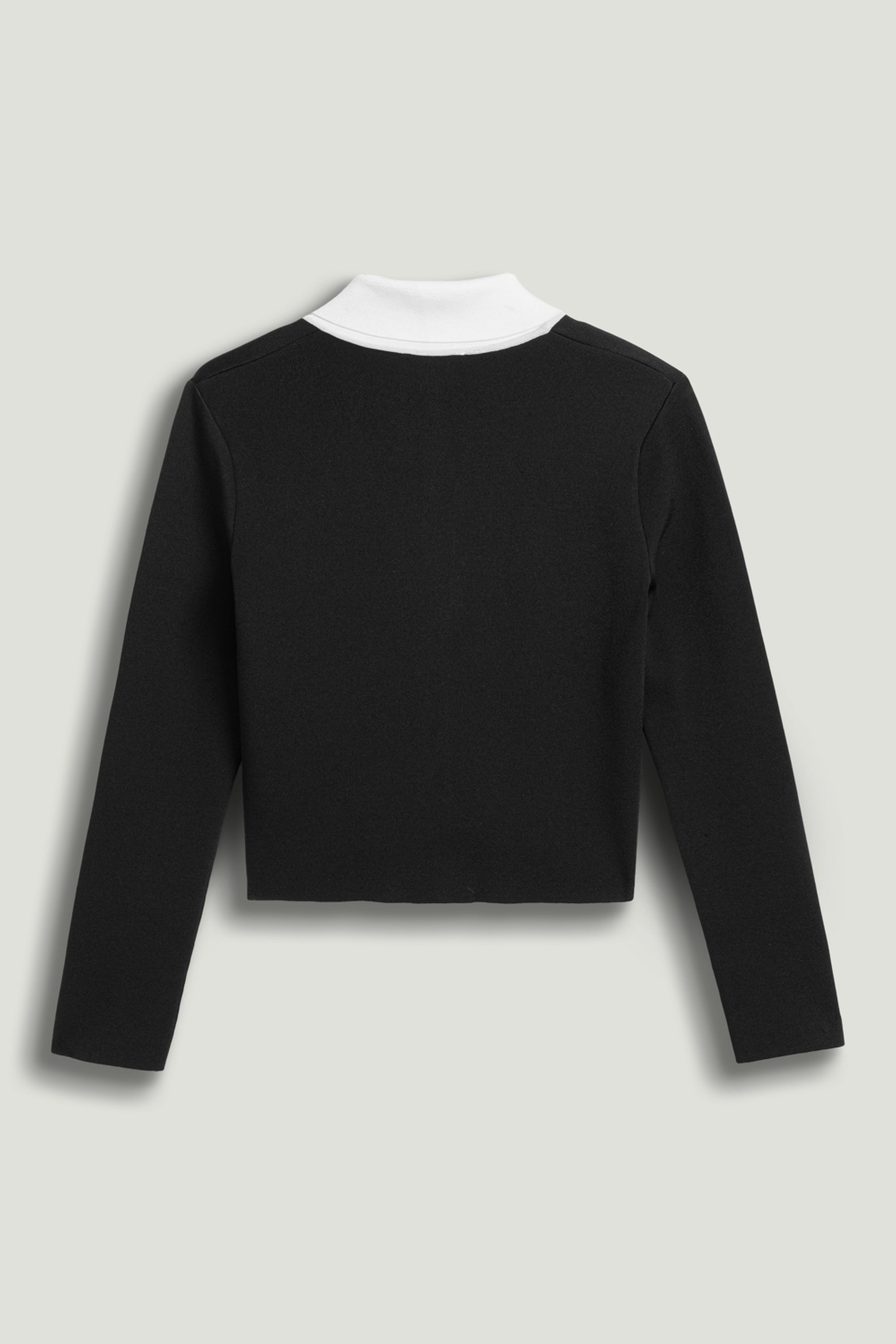 Contrast Collar Knit Cardigan