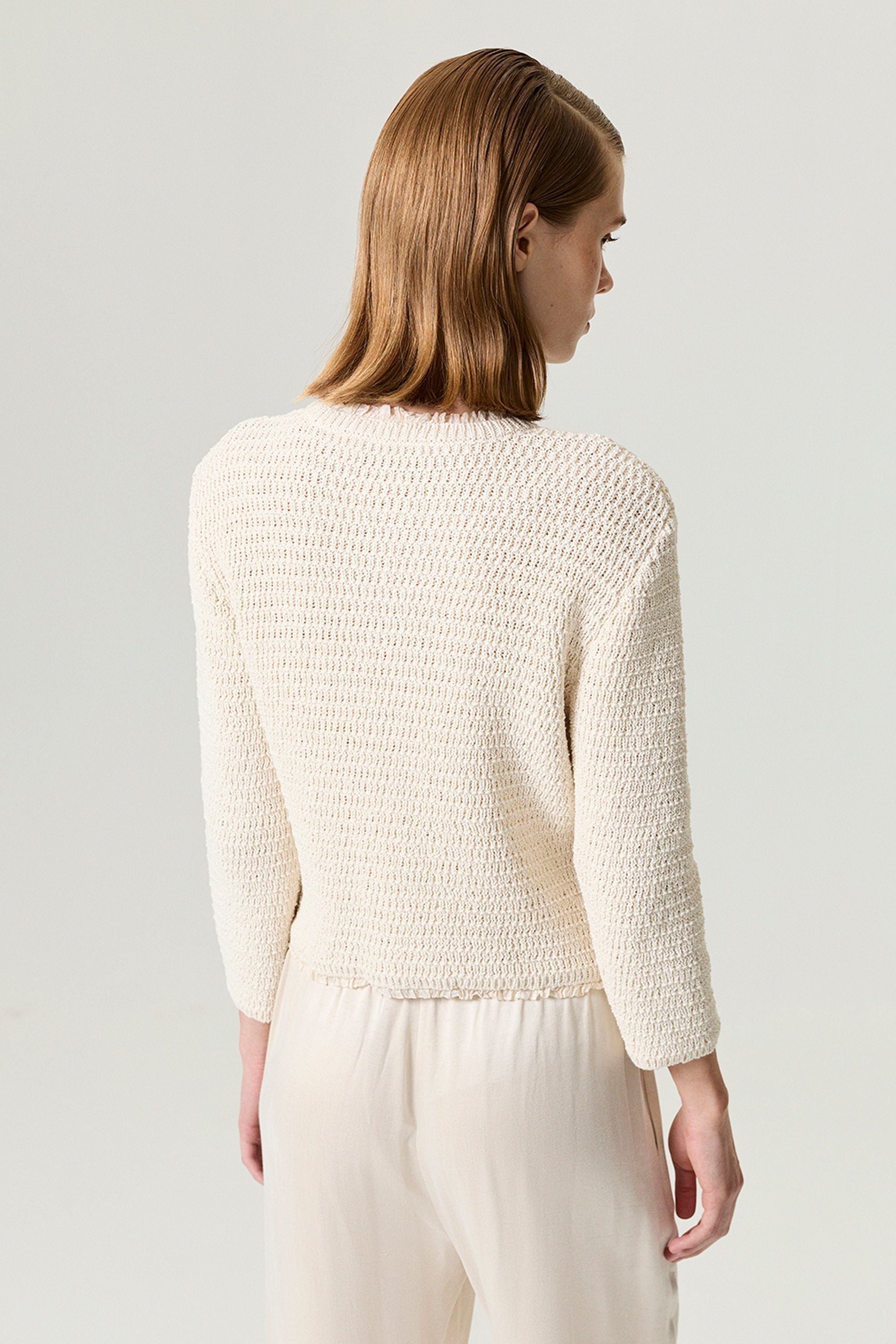 Textured Bouclé Button Cardigan