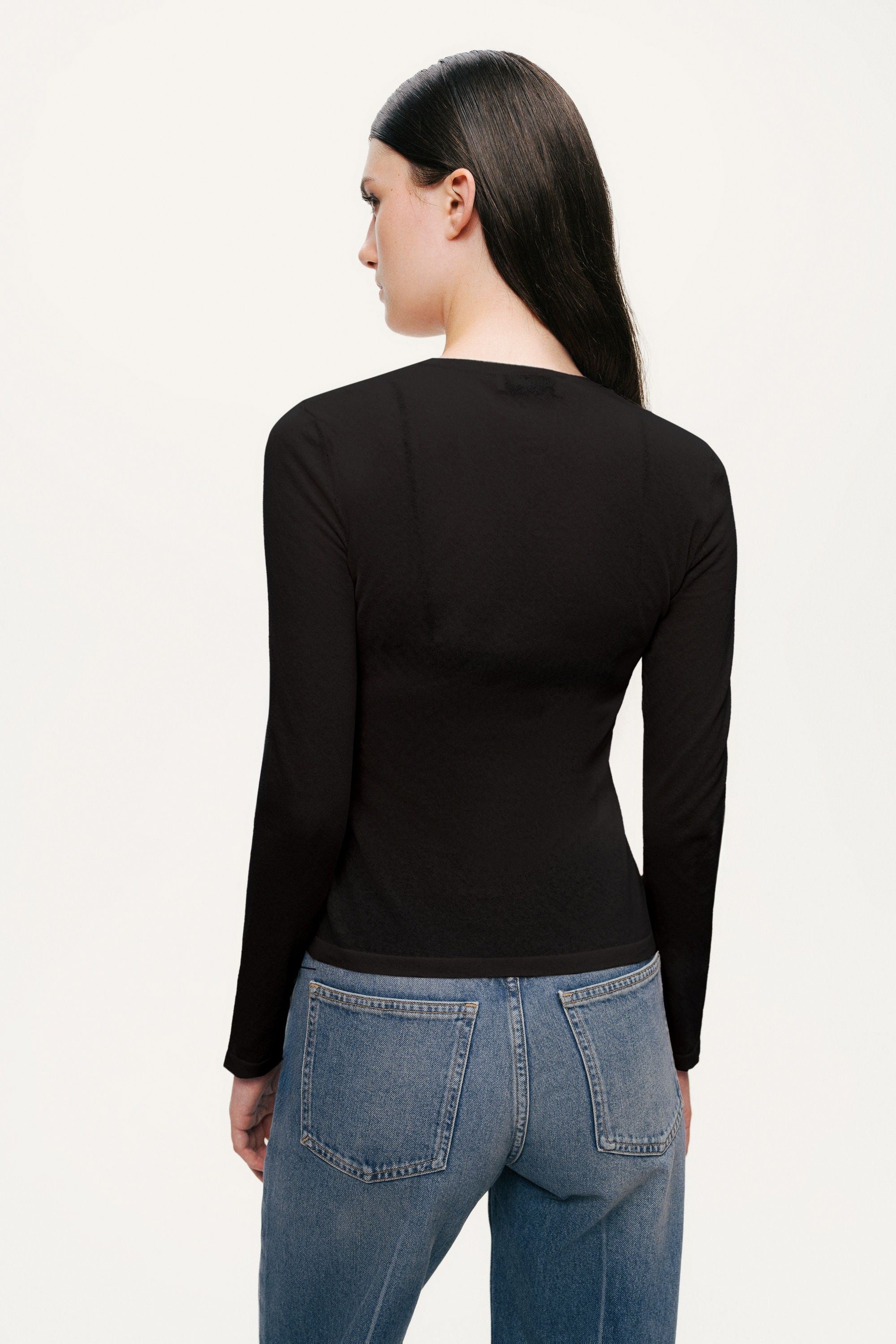 Sheer Crew-Neck Mesh Top