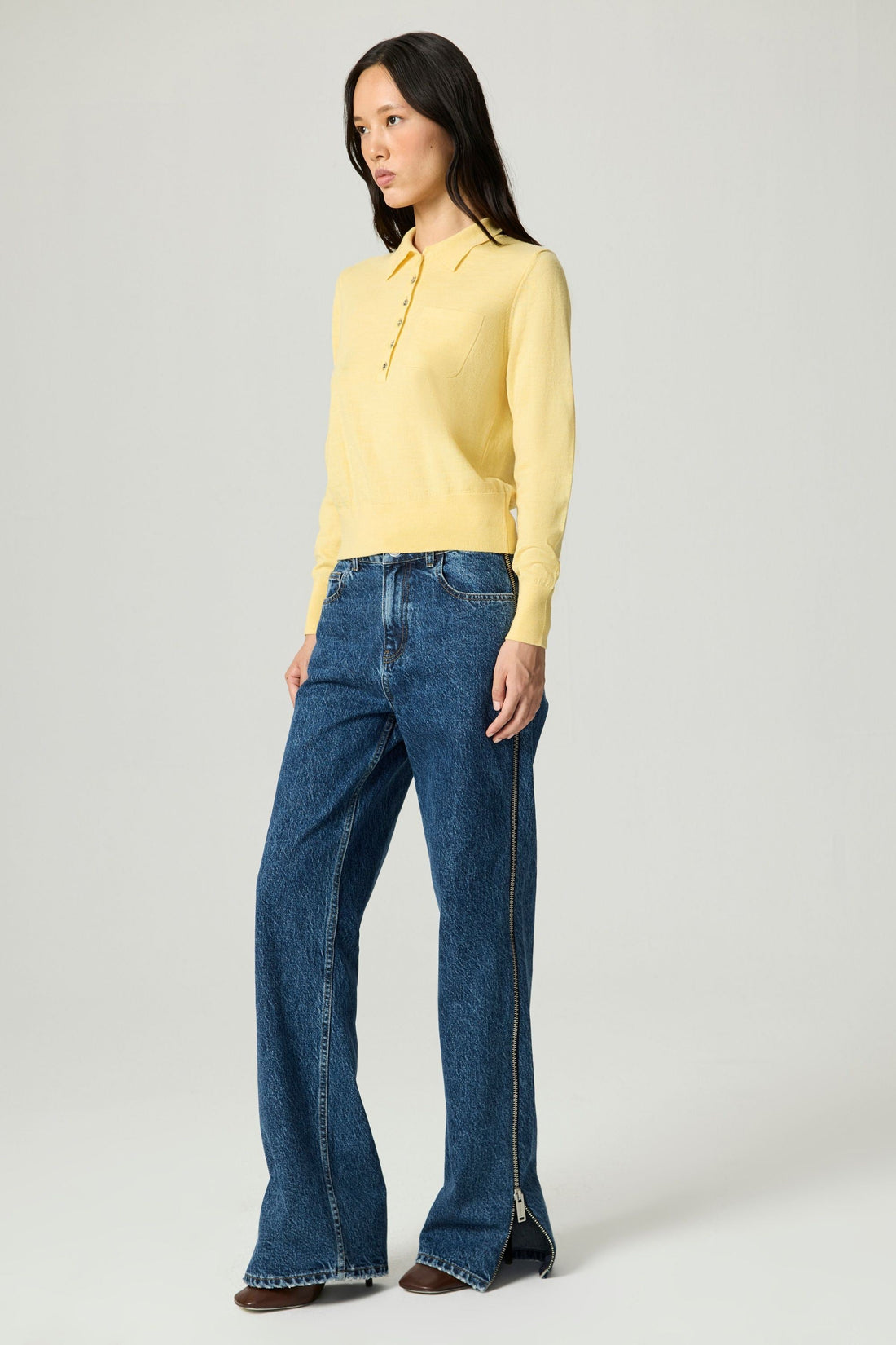 Relaxed Polo Knit Sweater