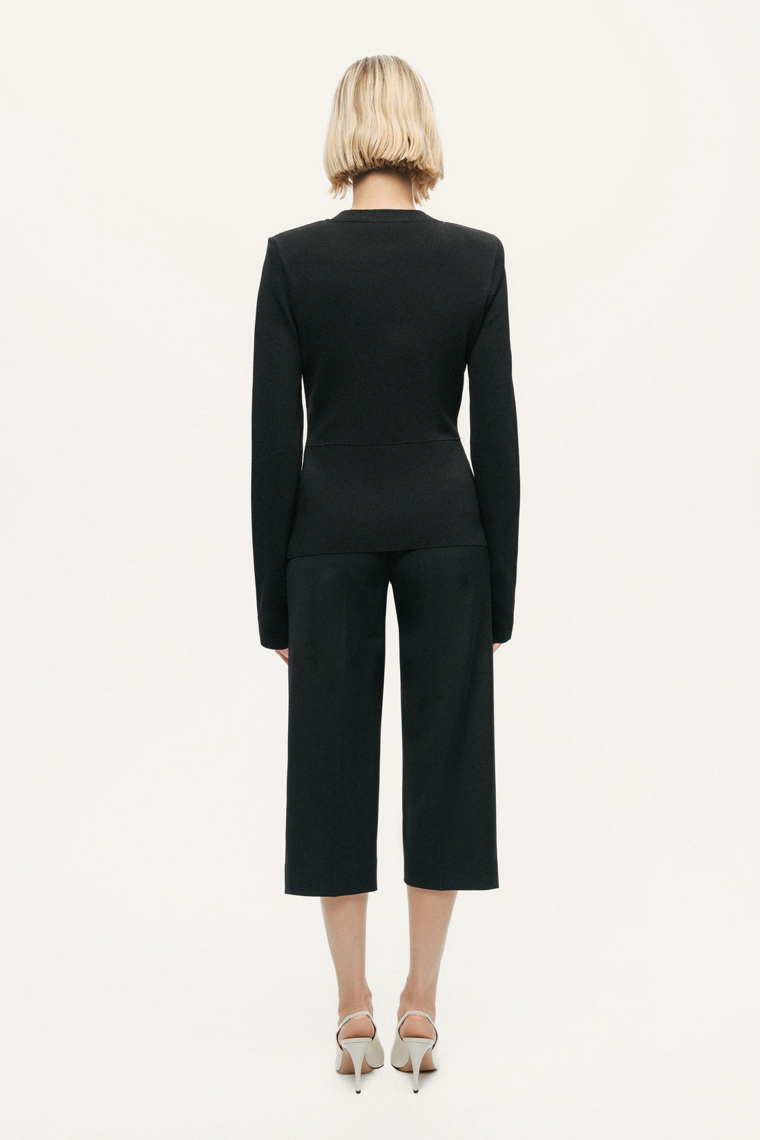 Sculpted Button-Front Knit Top