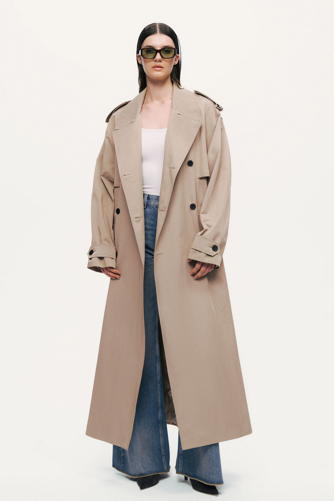 Oversized Double-Breasted Trench Coat