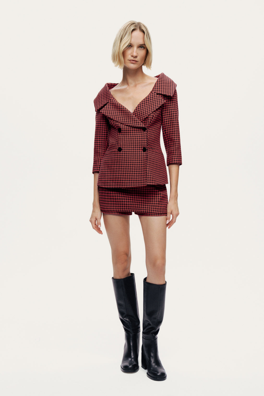 Checked High-Rise Mini Skort