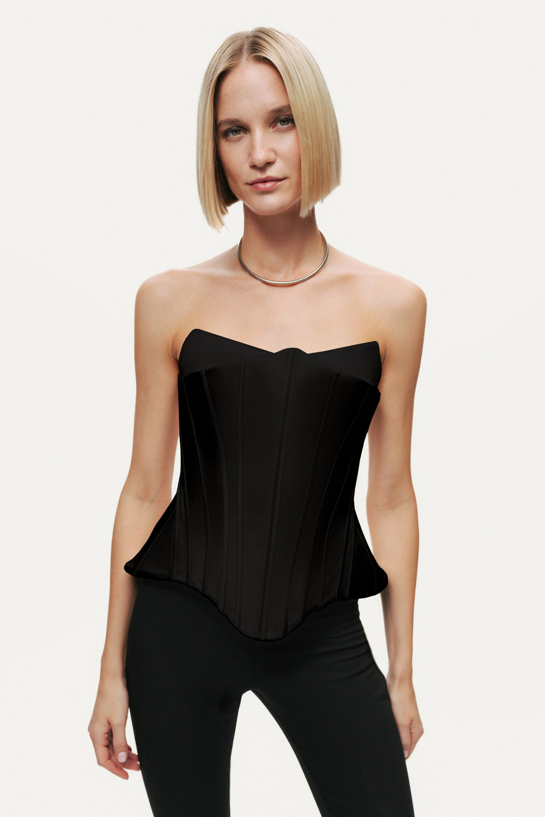 Sculpted Satin Corset Top