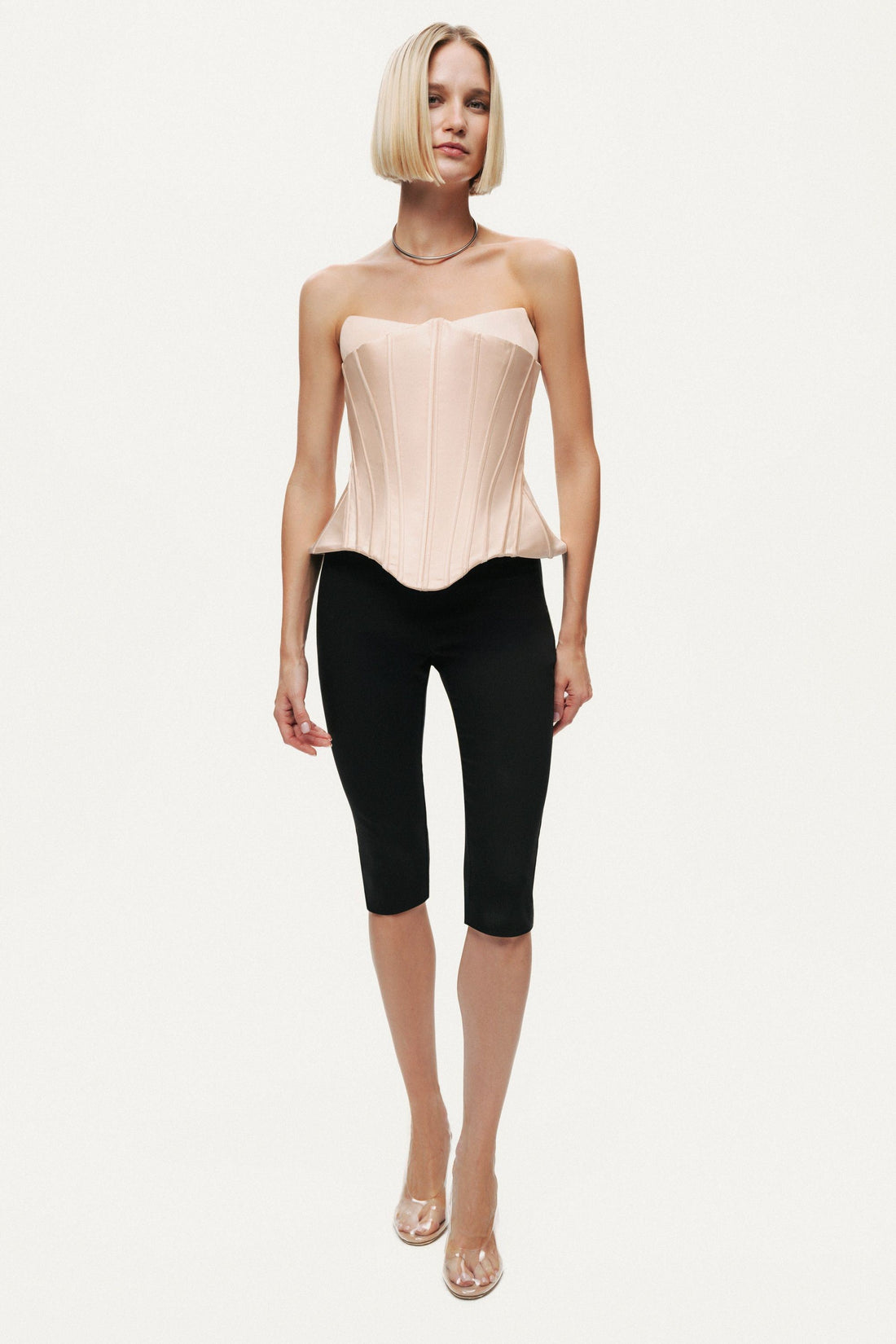 Sculpted Satin Corset Top