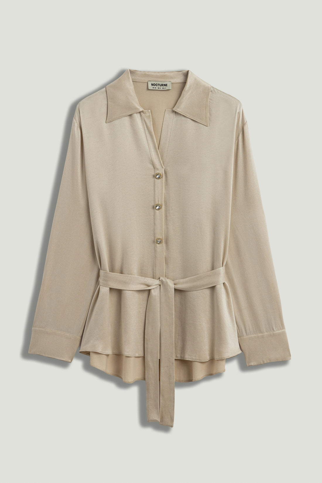 Belted Shirt with Statement Buttons