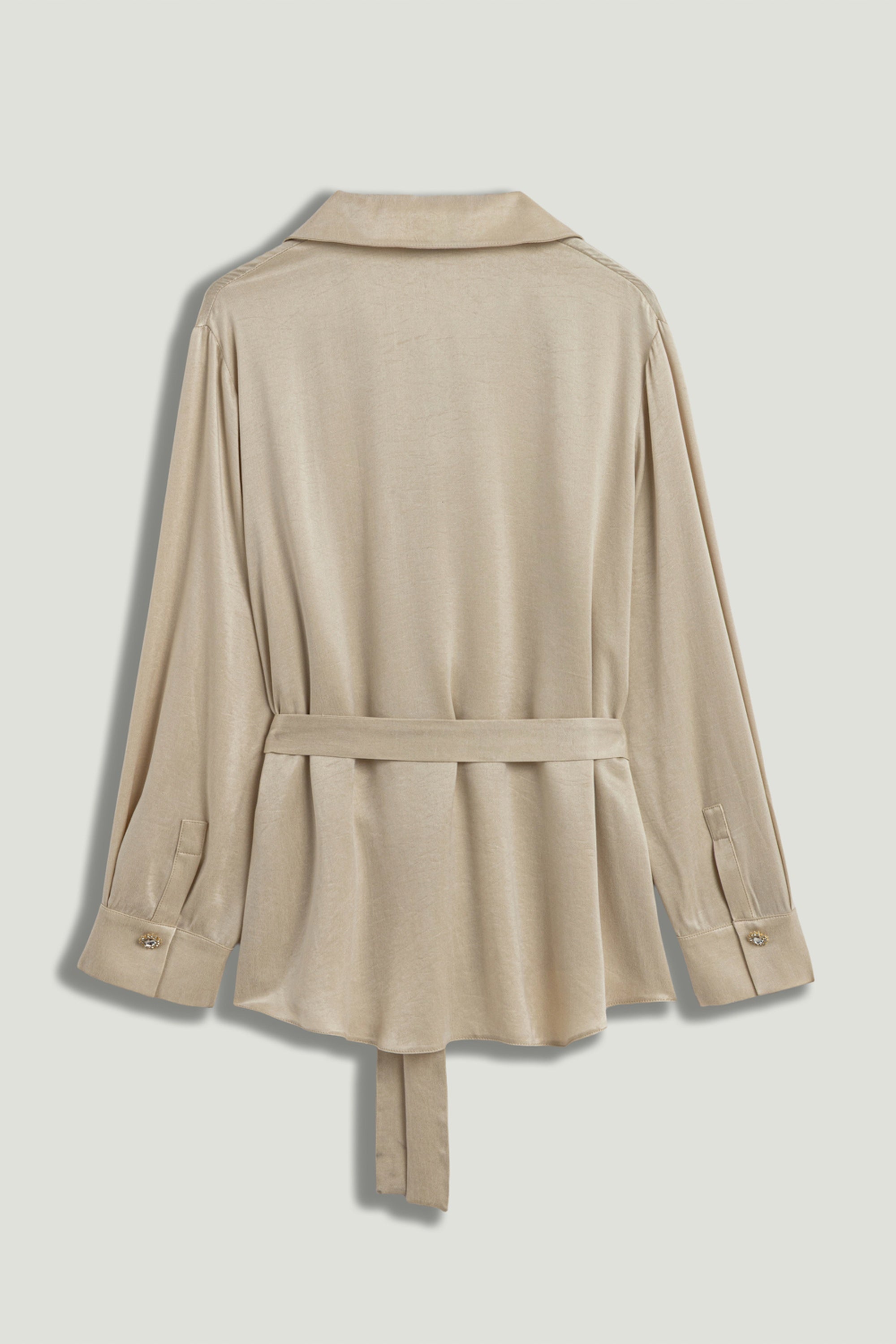 Belted Shirt with Statement Buttons