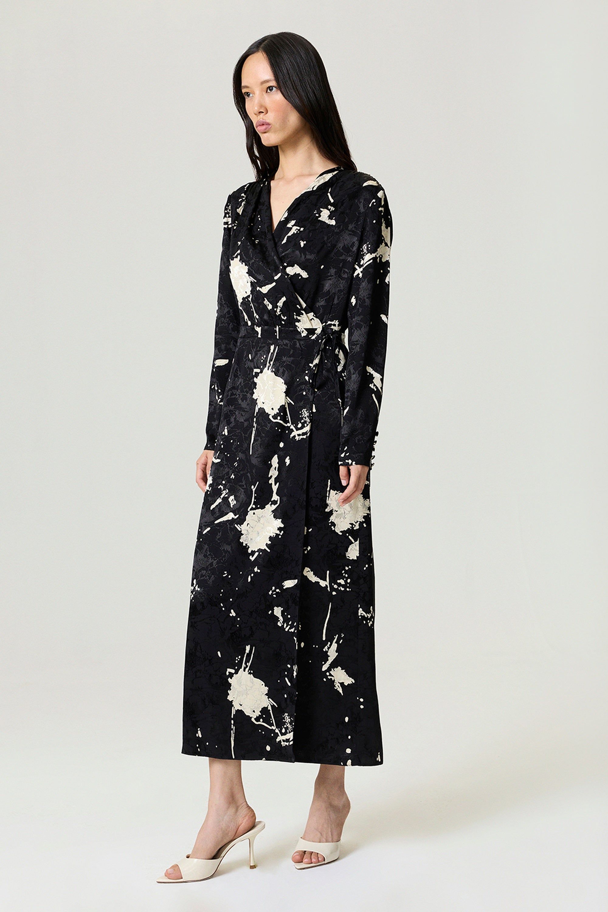 Printed Wrap Maxi Dress