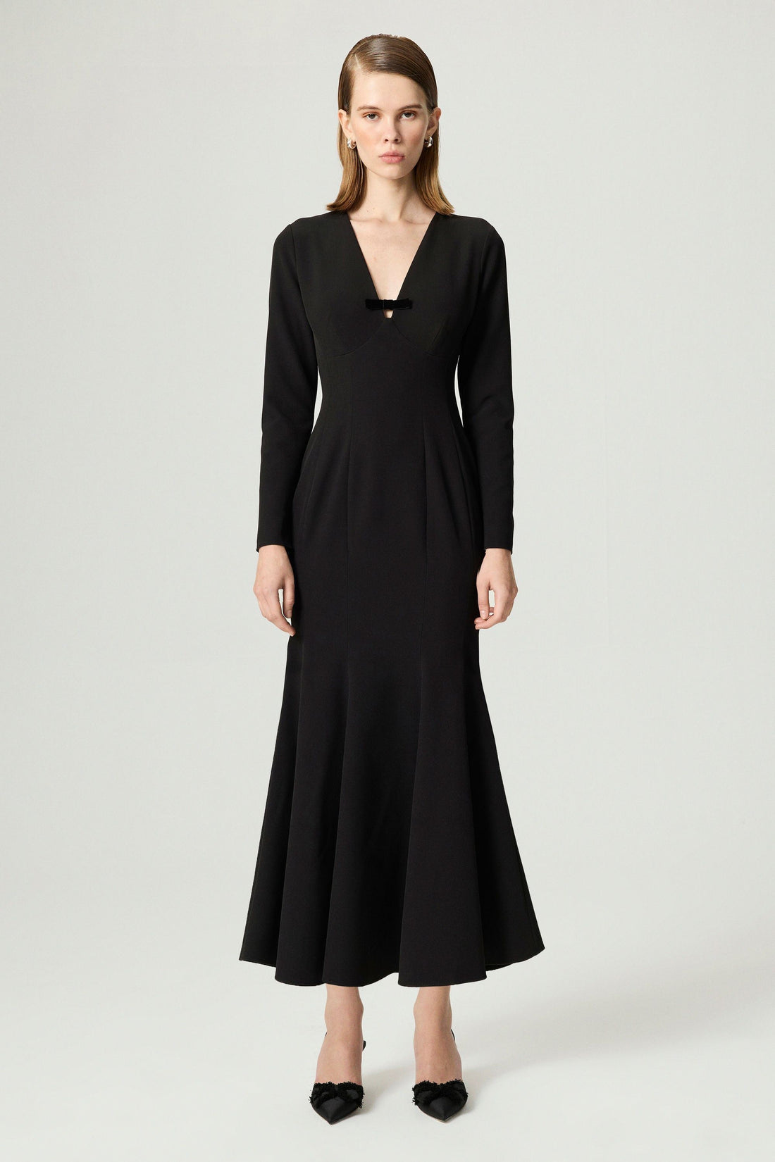 Bow Detail Mermaid Maxi Dress