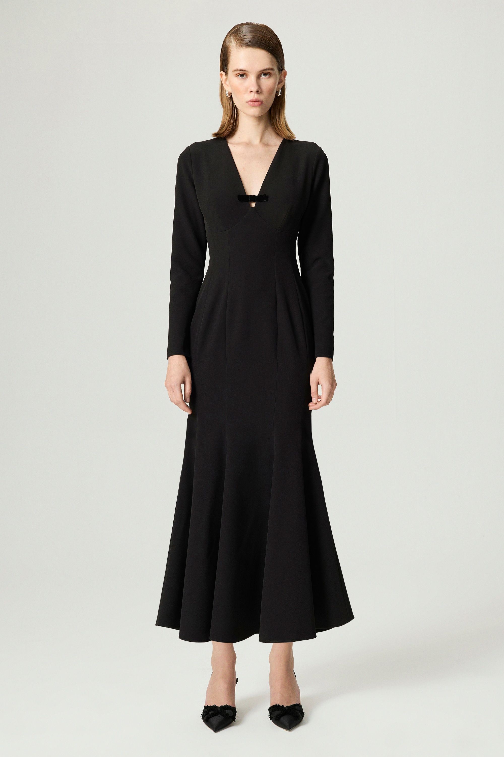 Bow Detail Mermaid Maxi Dress