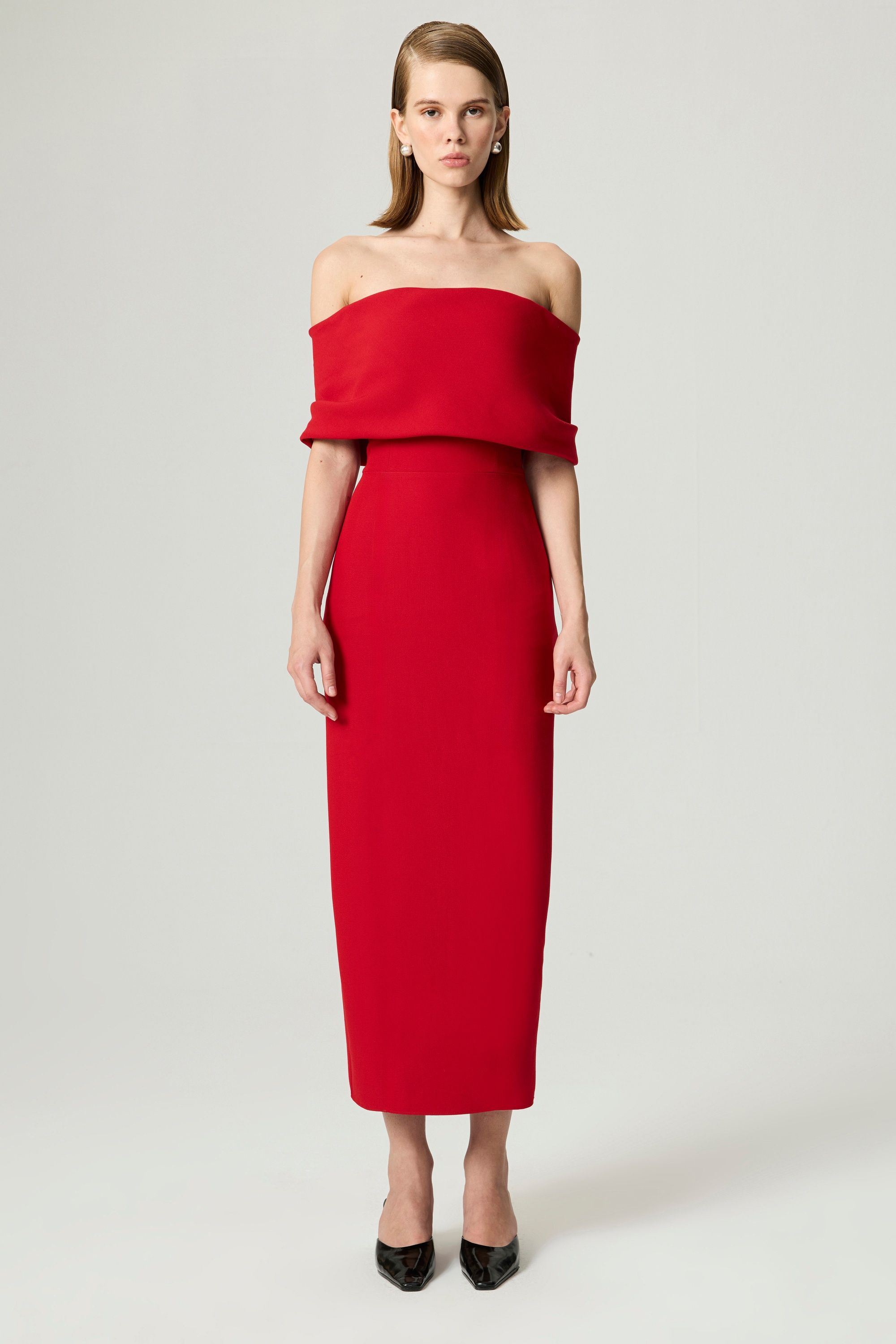 Off the Shoulder Midi Dress