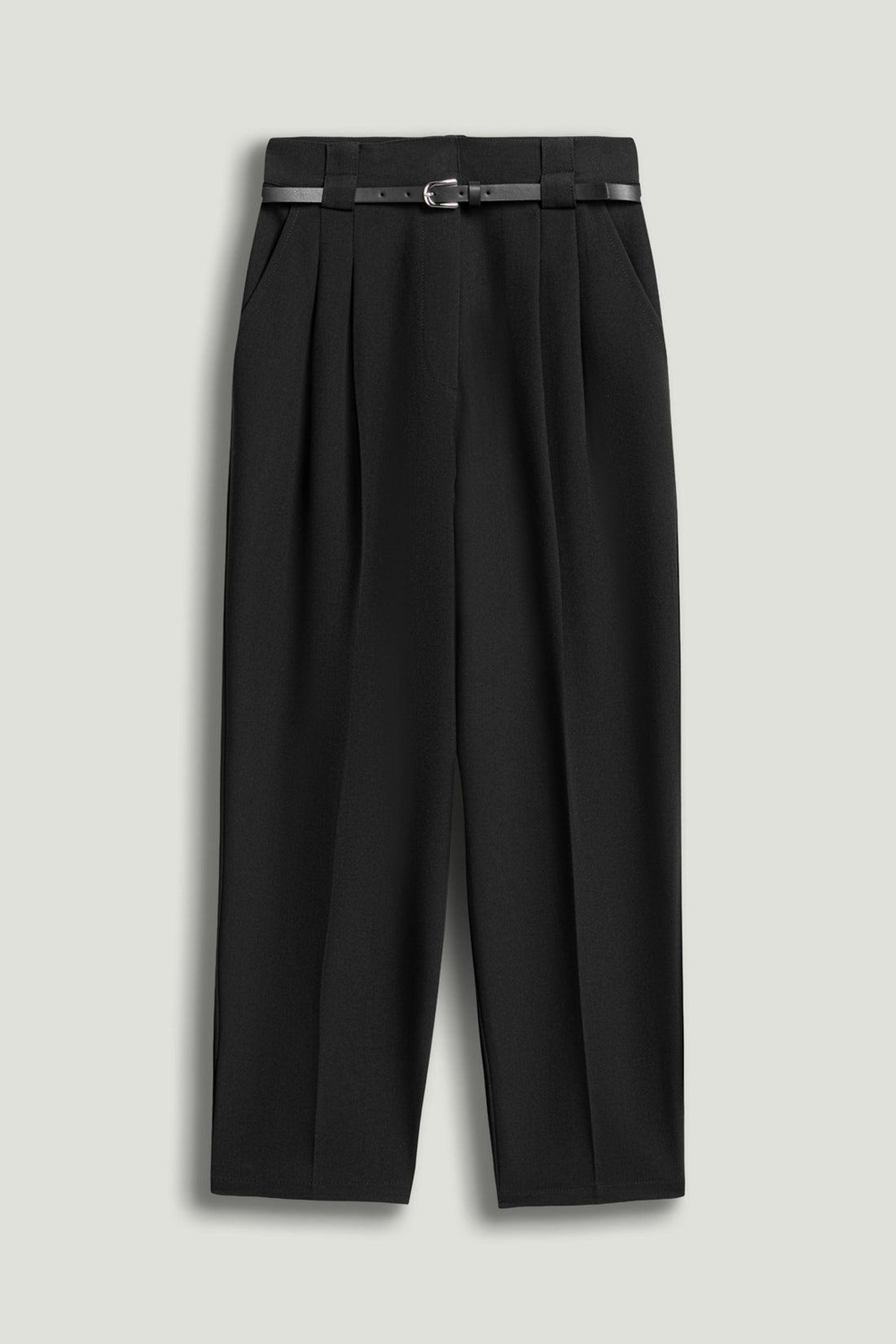 Black Belt Detailed Pants