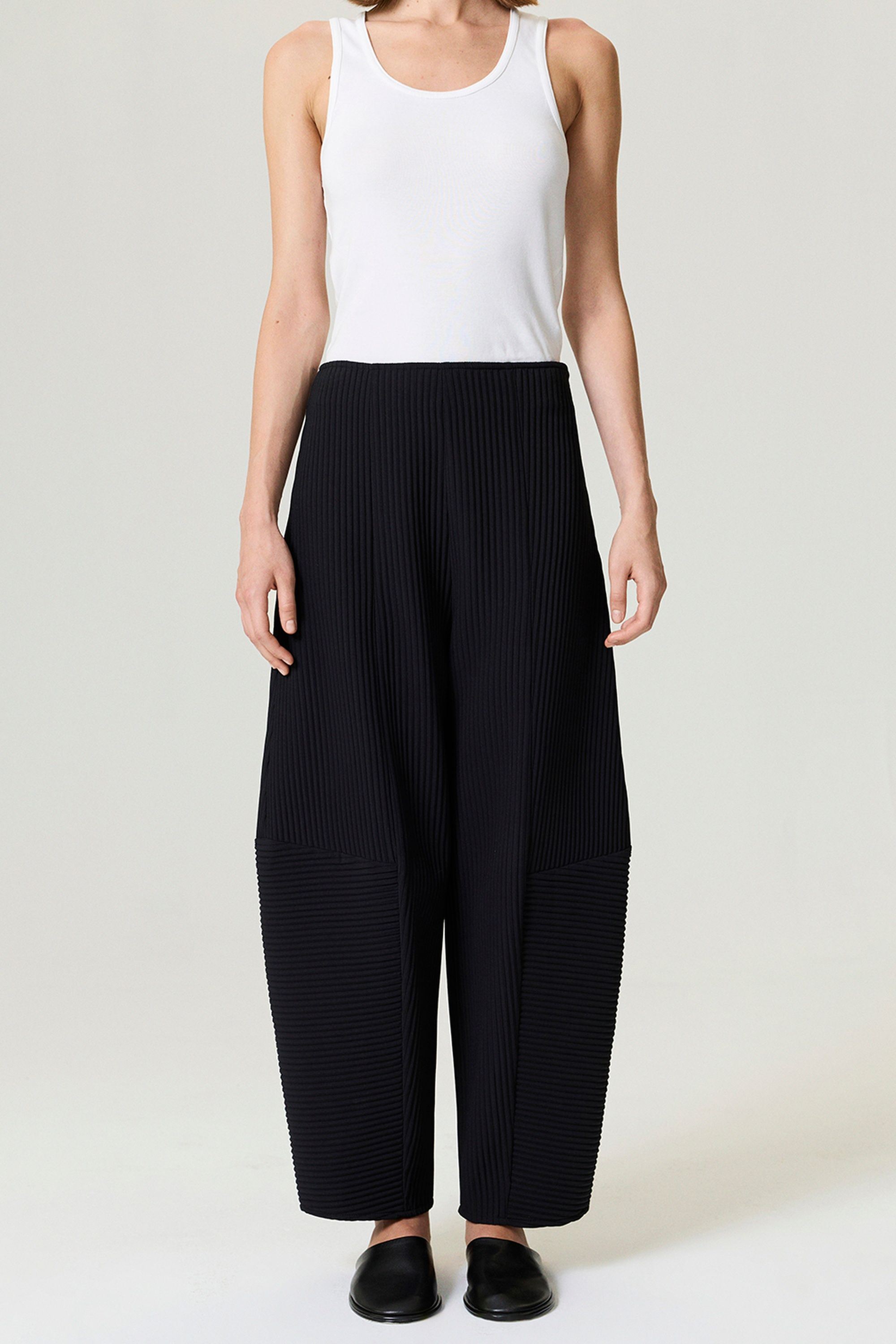 Black Cord Detailed Pants